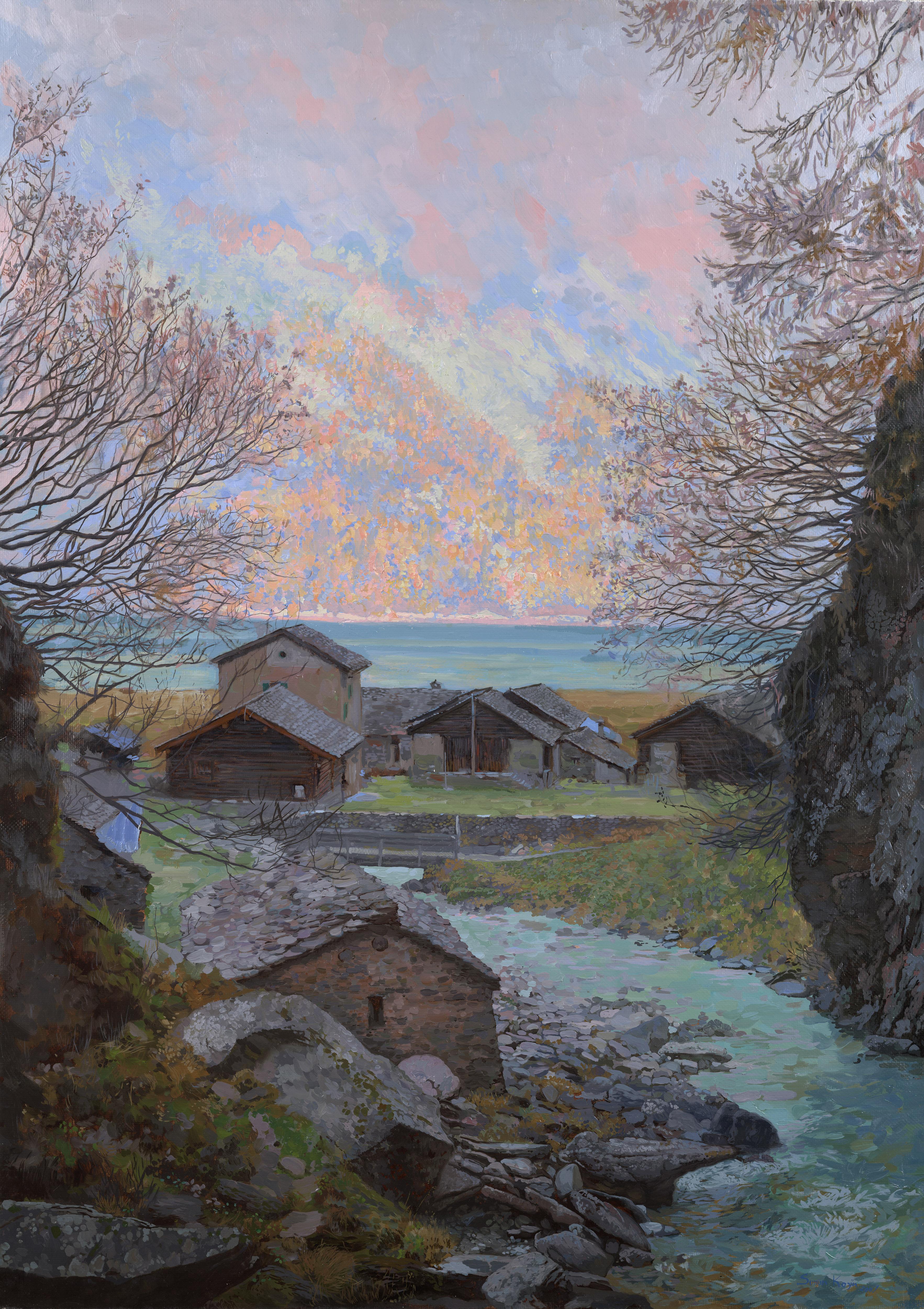 Simon Kozhin Landscape Painting - Sils Maria Izola