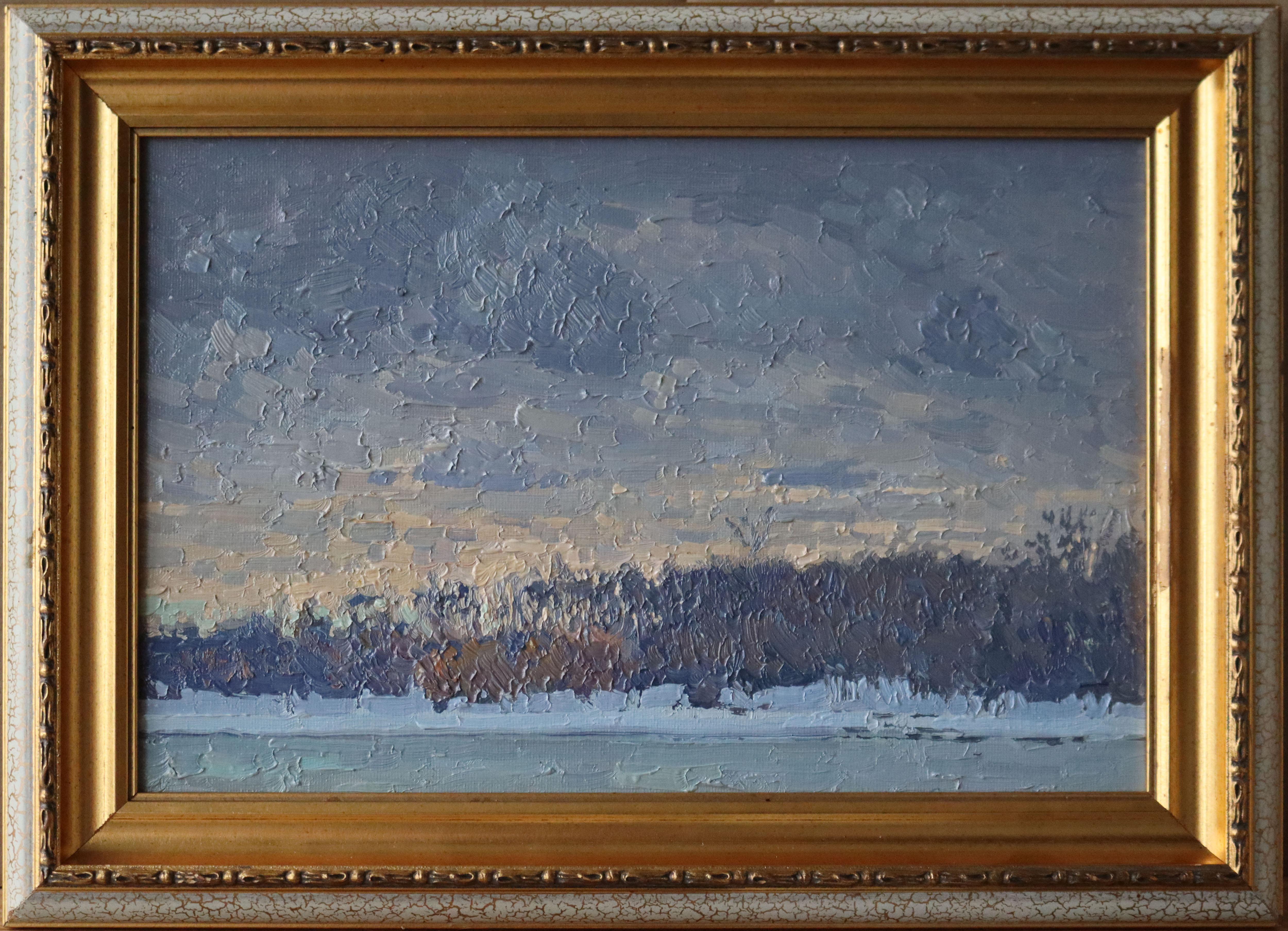 Silver sunset. Tsaritsyno - Painting by Simon Kozhin