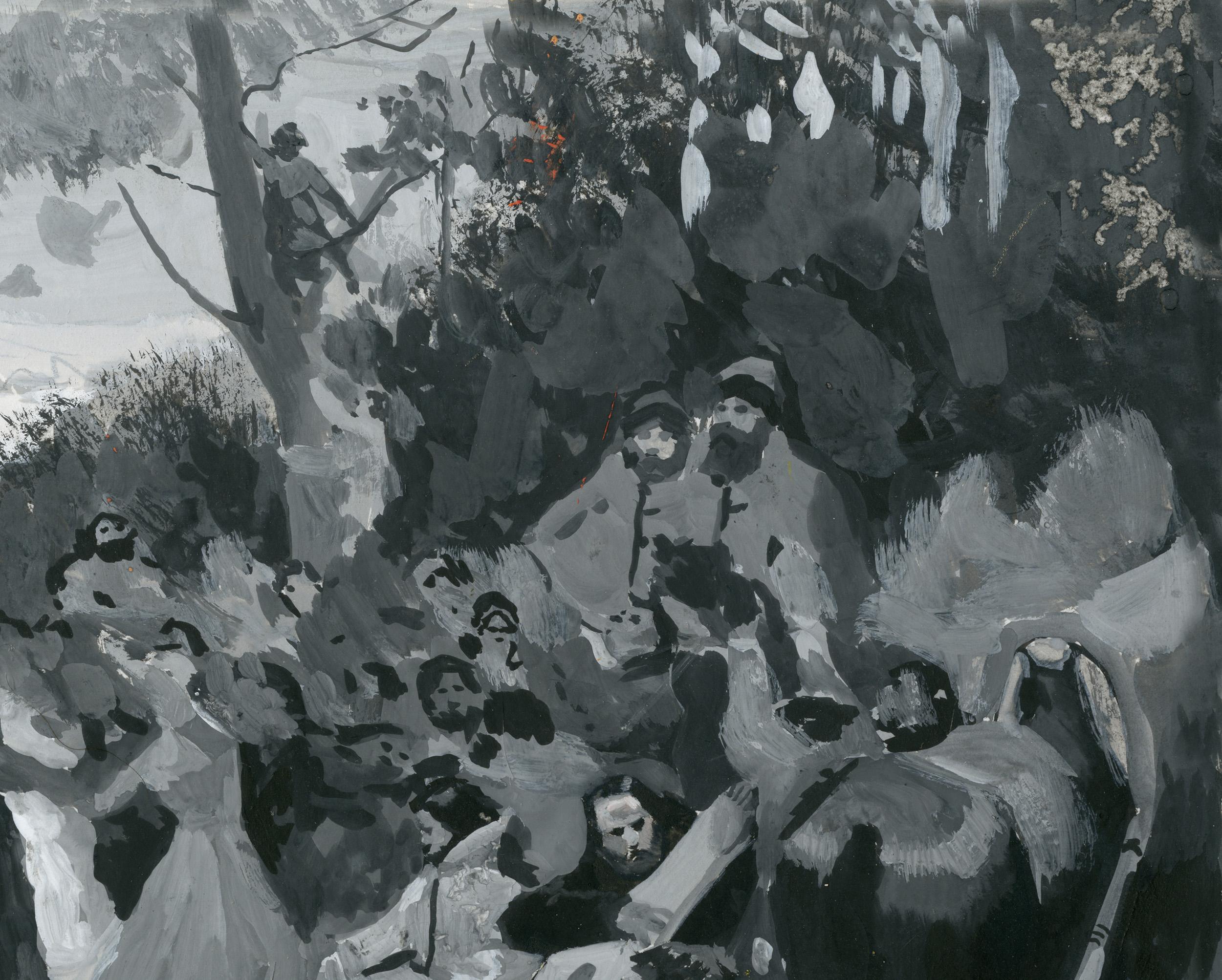 Sketch. Maslenitsa. Farevell off winter. XVII century - Impressionist Painting by Simon Kozhin