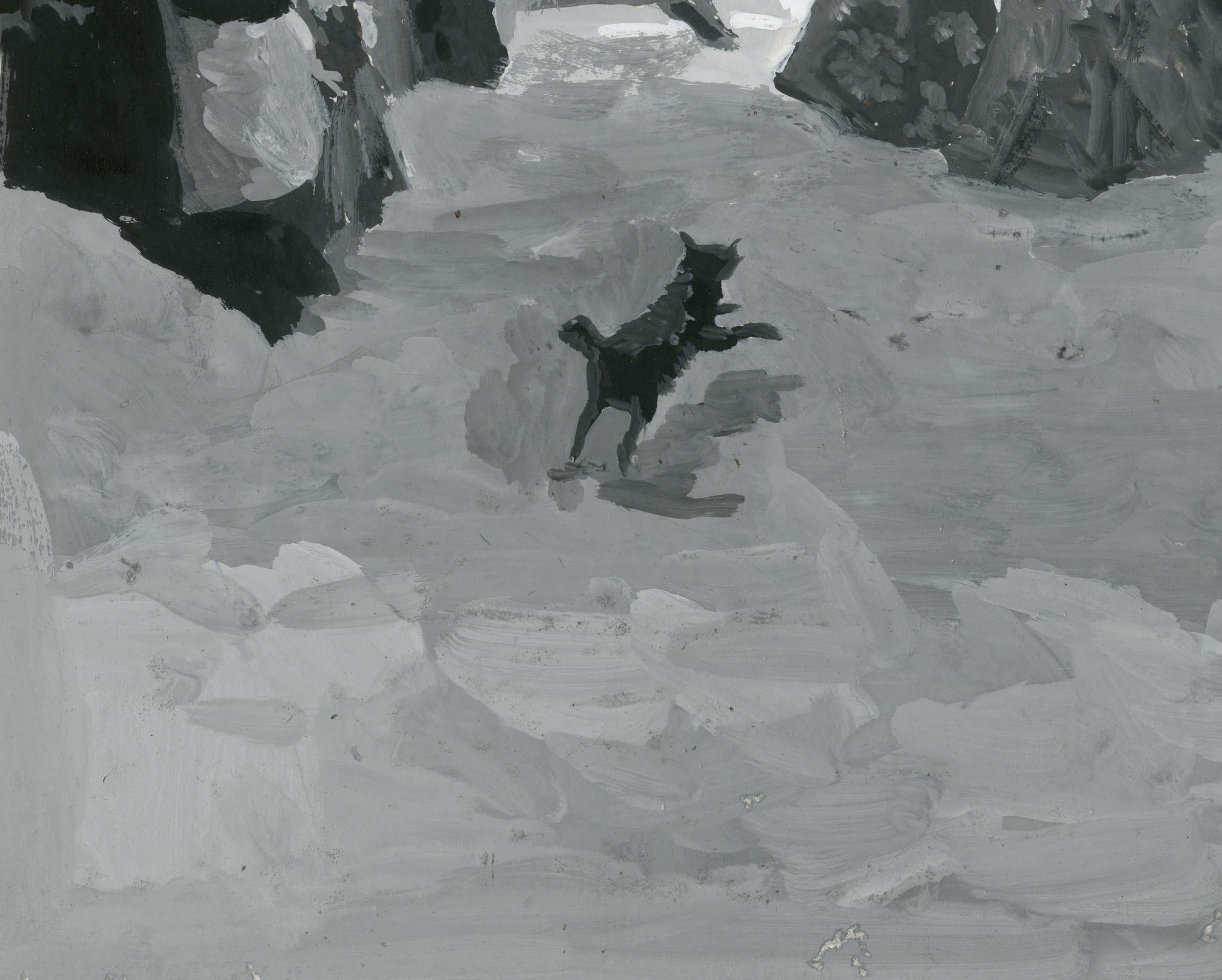 Sketch. Maslenitsa. Farevell off winter. XVII century - Gray Figurative Painting by Simon Kozhin