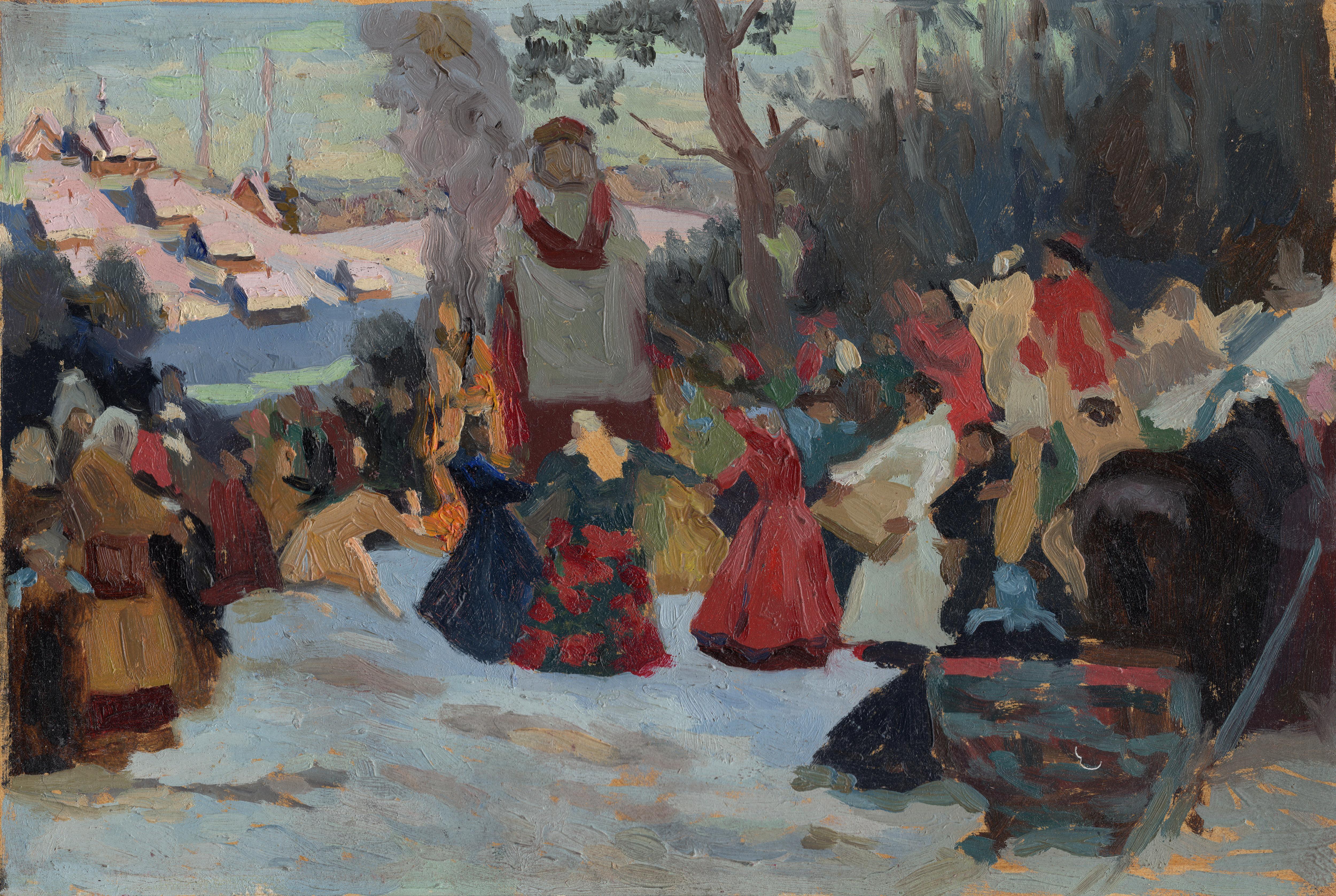 Skizze. Fasching. Dem Winter Lebewohl sagen. XVII. Jahrhundert