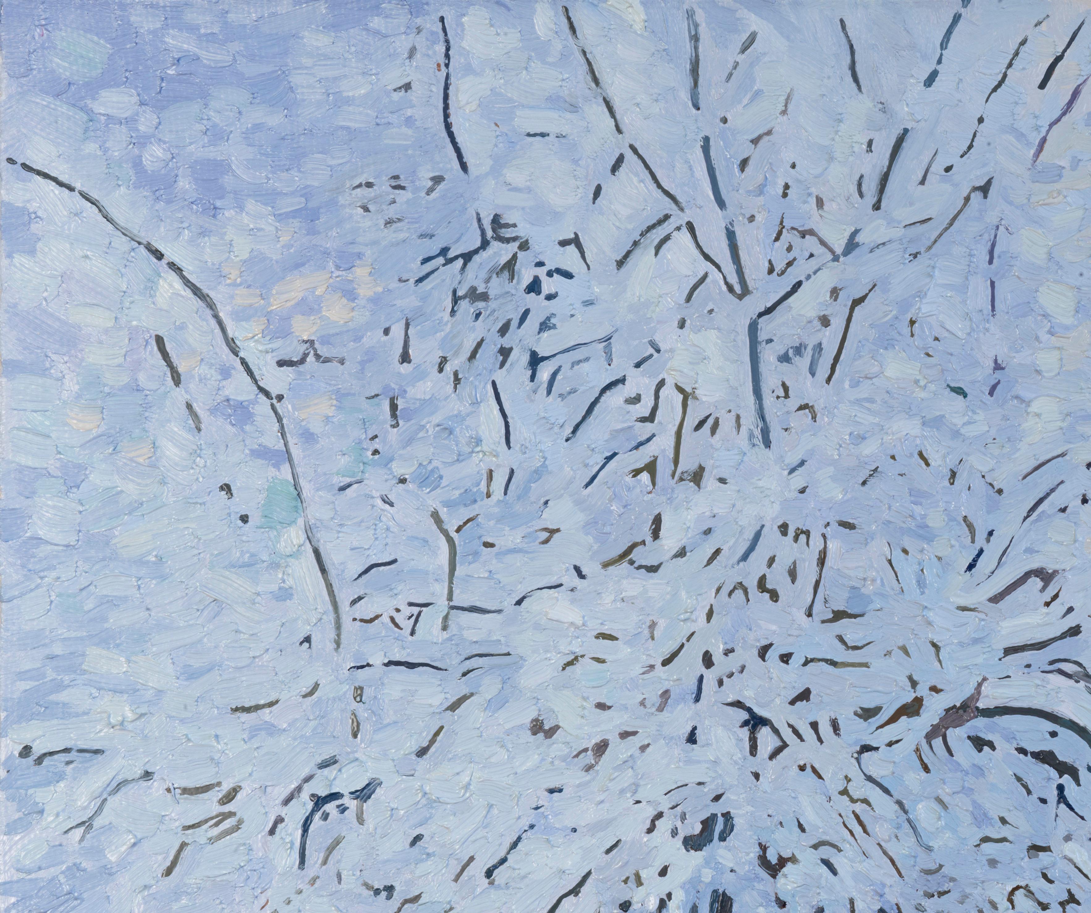 Jardín cubierto de nieve. Kuzminki - Painting de Simon Kozhin