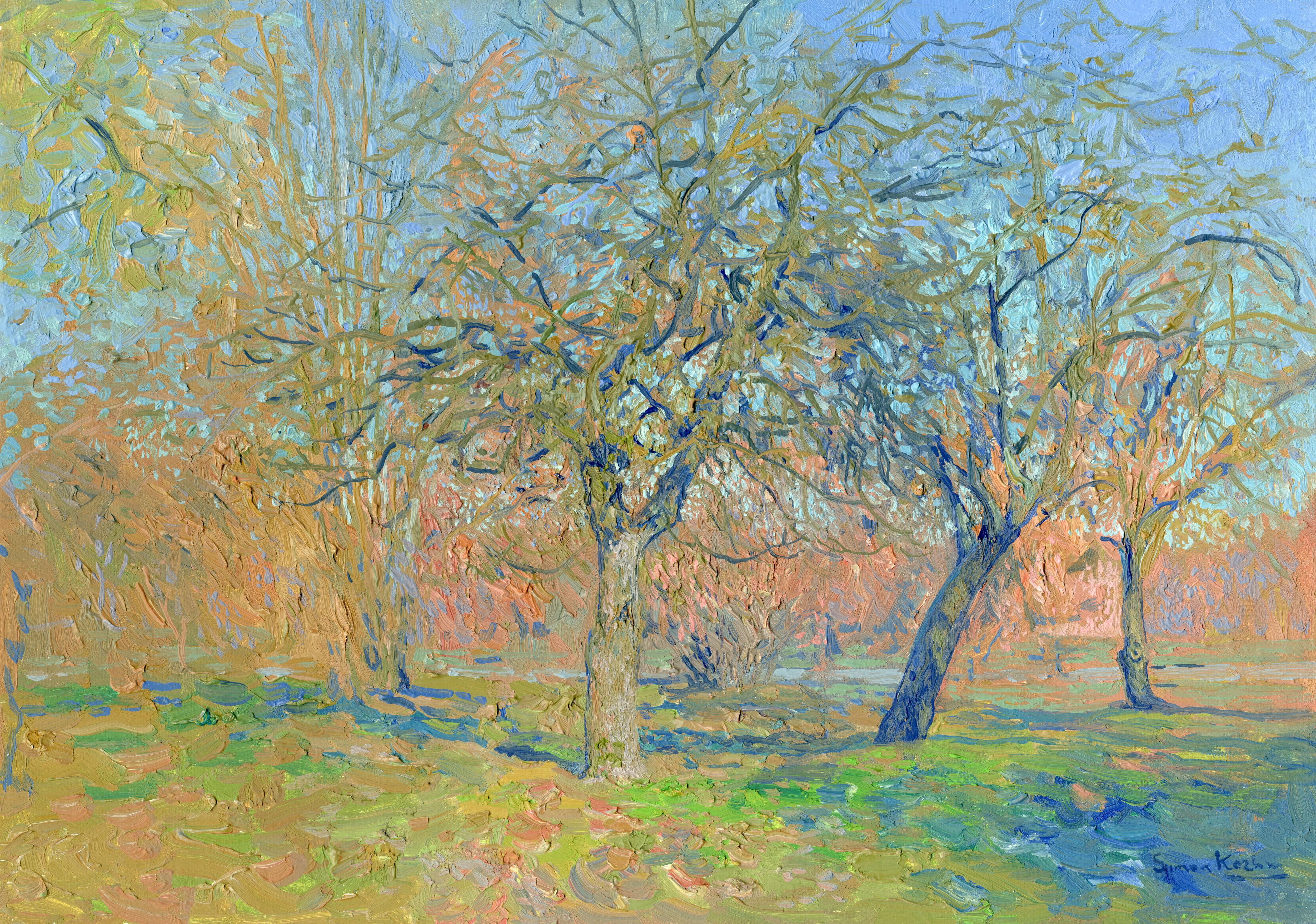 Simon Kozhin Landscape Painting - Spring in Kolomenskoye