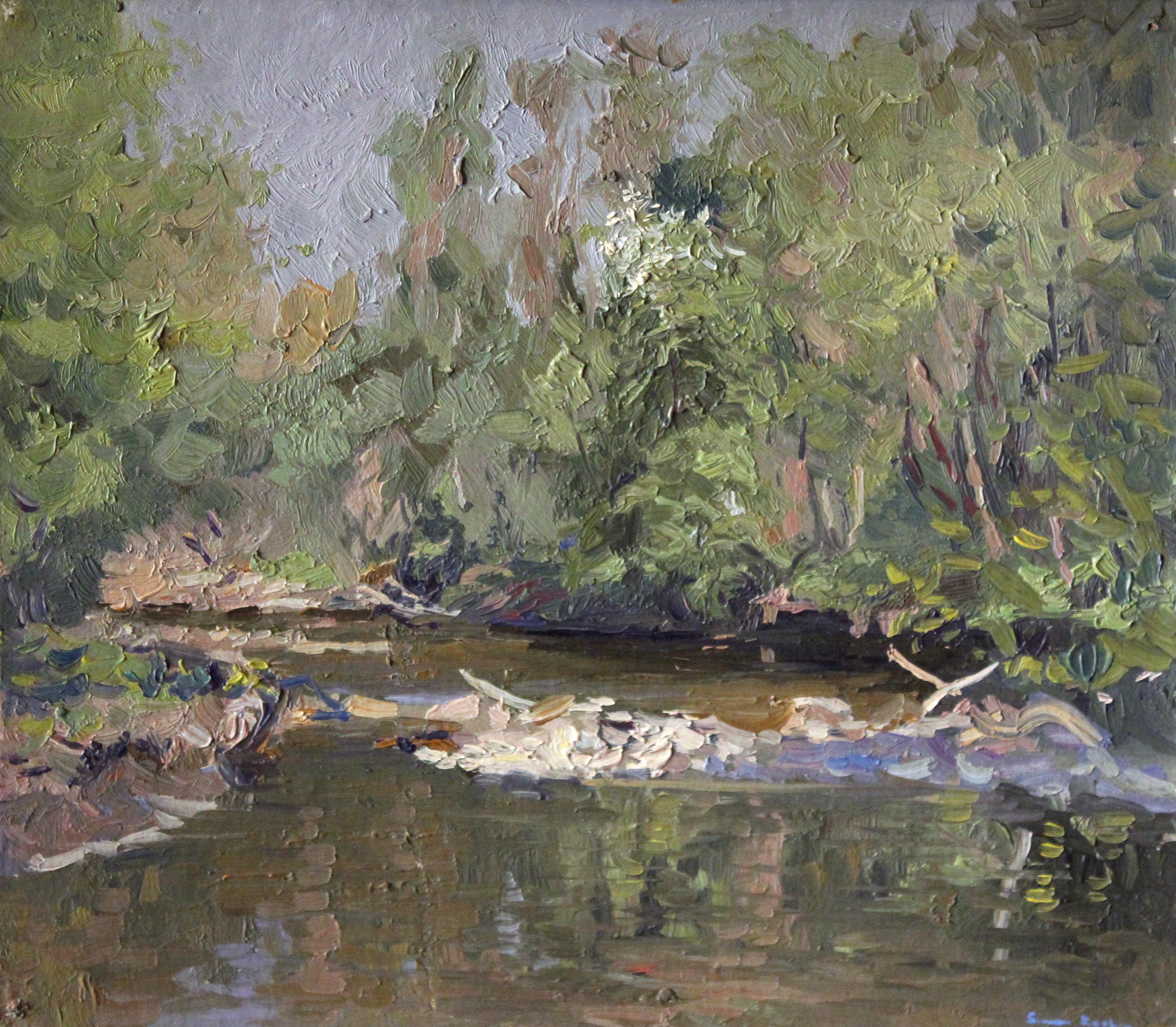 Simon Kozhin Landscape Painting - Spring. Kamenka River