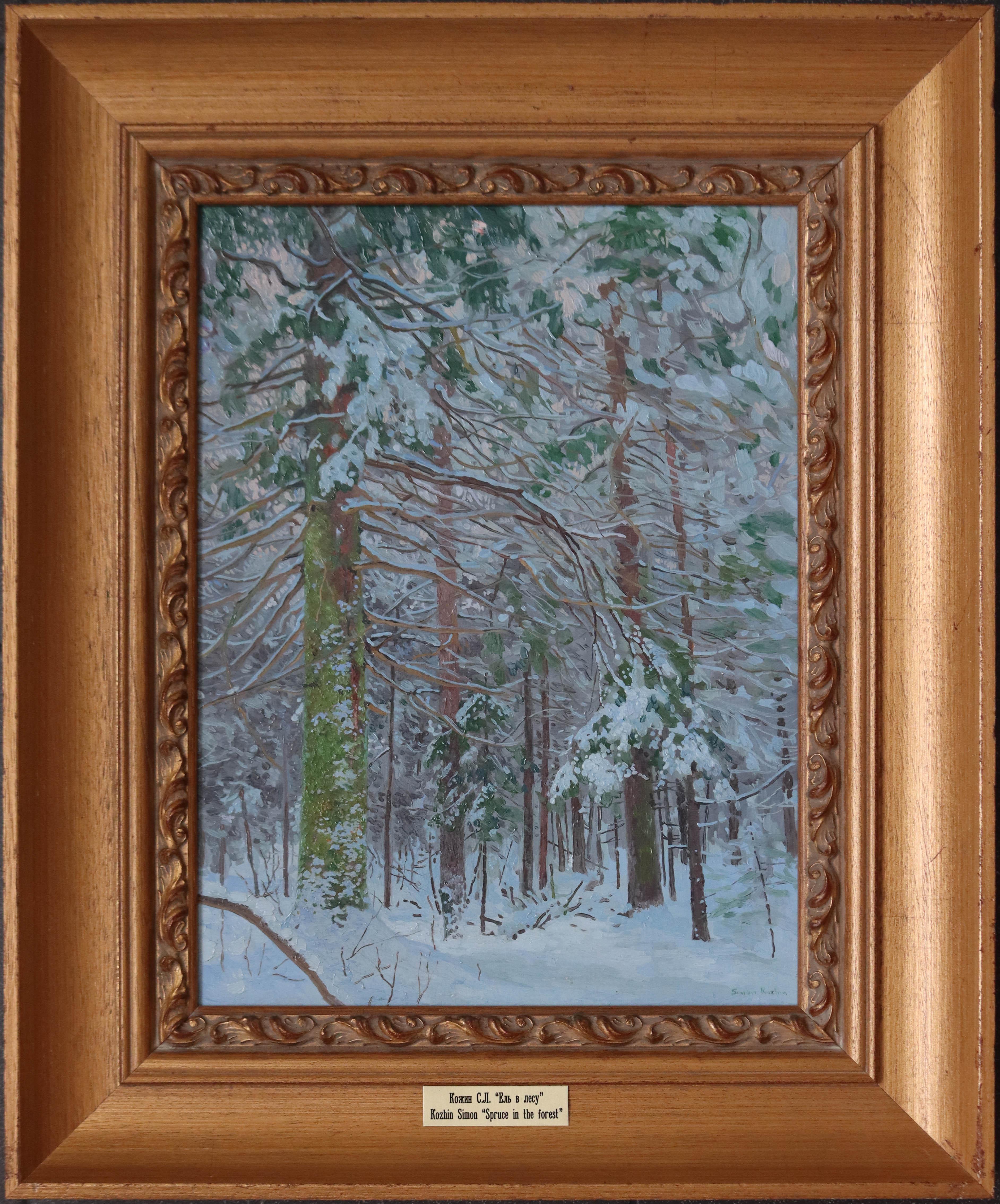 Spruce in the forest - Painting by Simon Kozhin