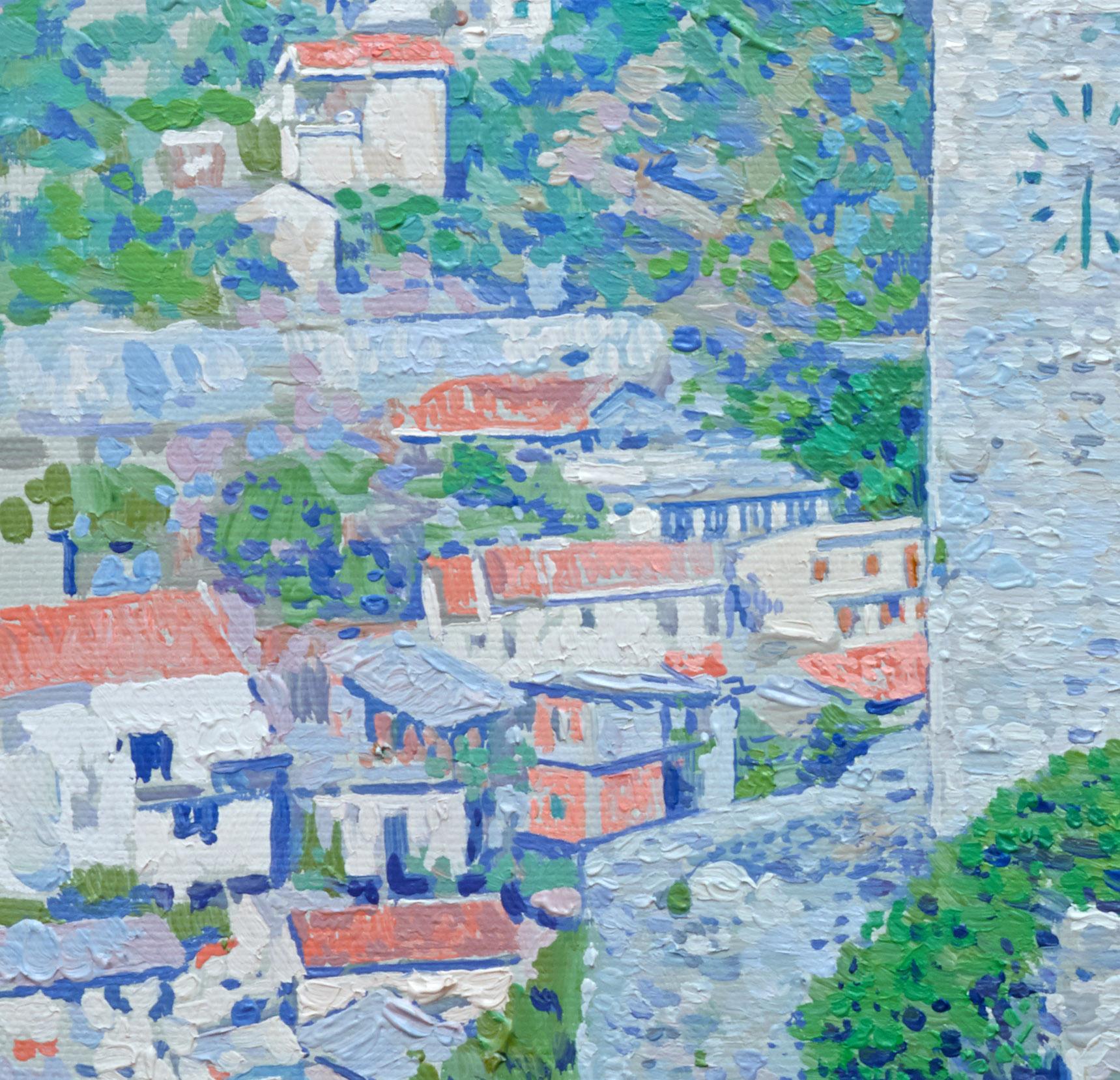 Stari Bar - Landscape Painting Azul de Simon Kozhin