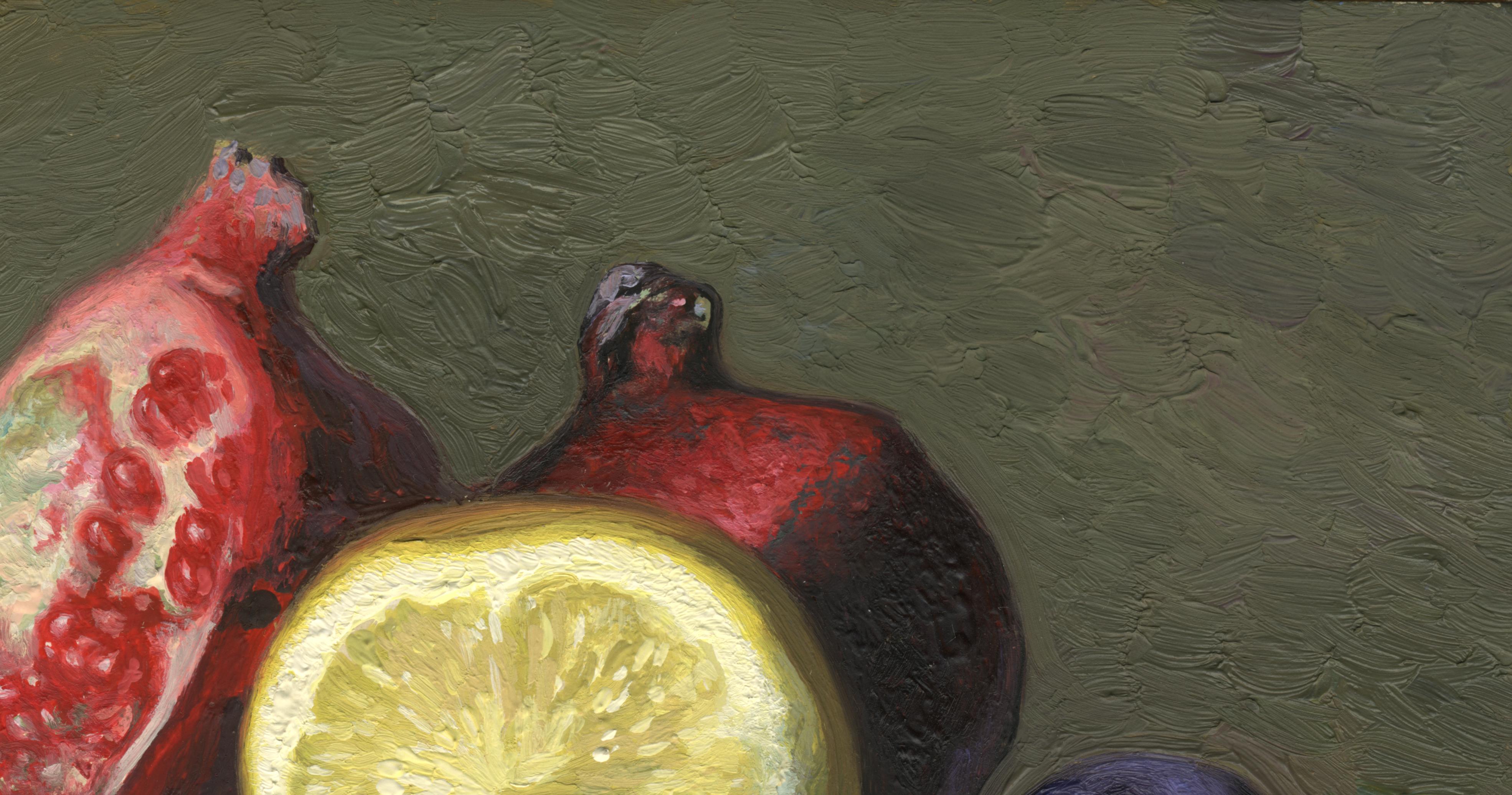 Still life with lemon and pomegranate For Sale 14