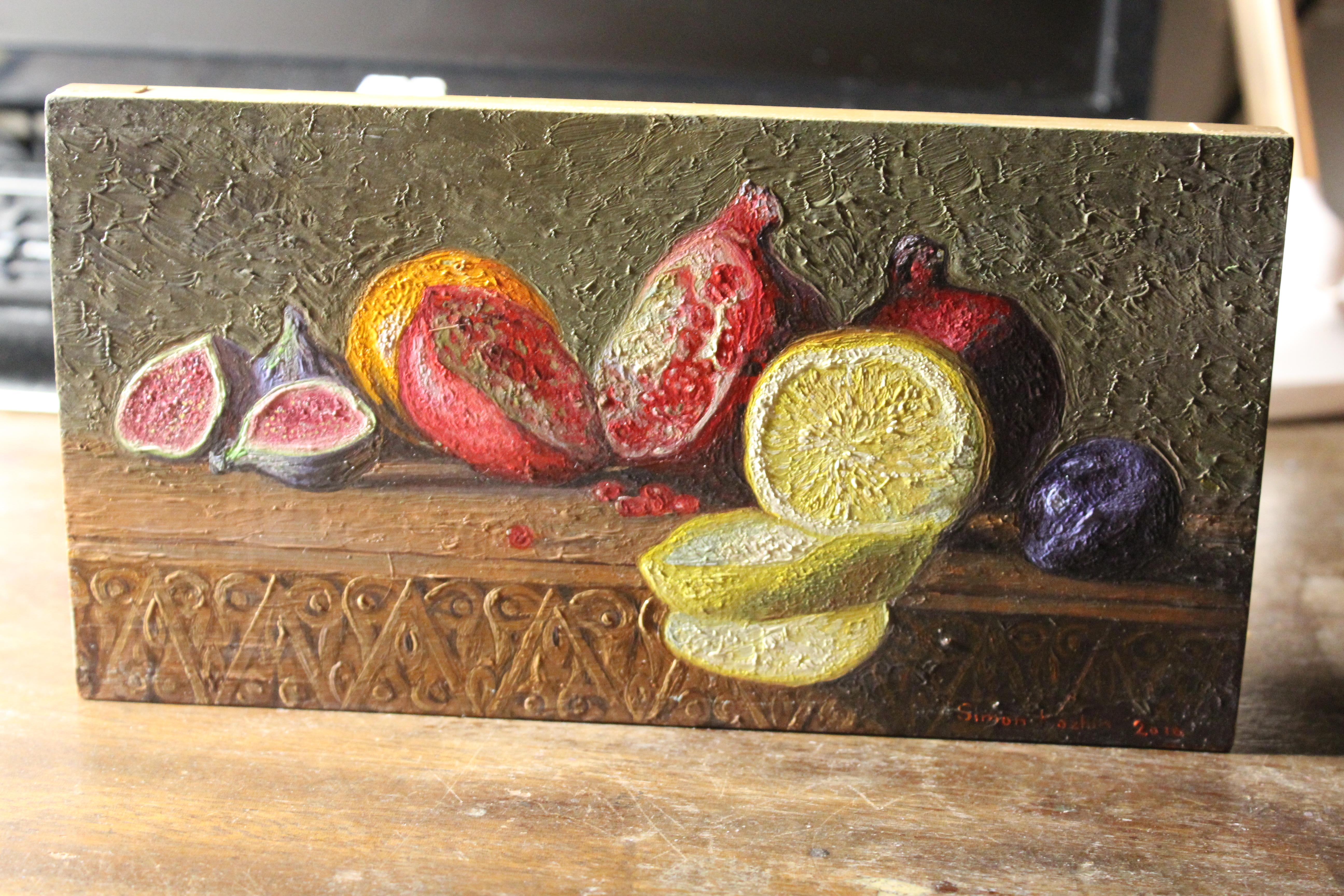 Still life with lemon and pomegranate For Sale 3