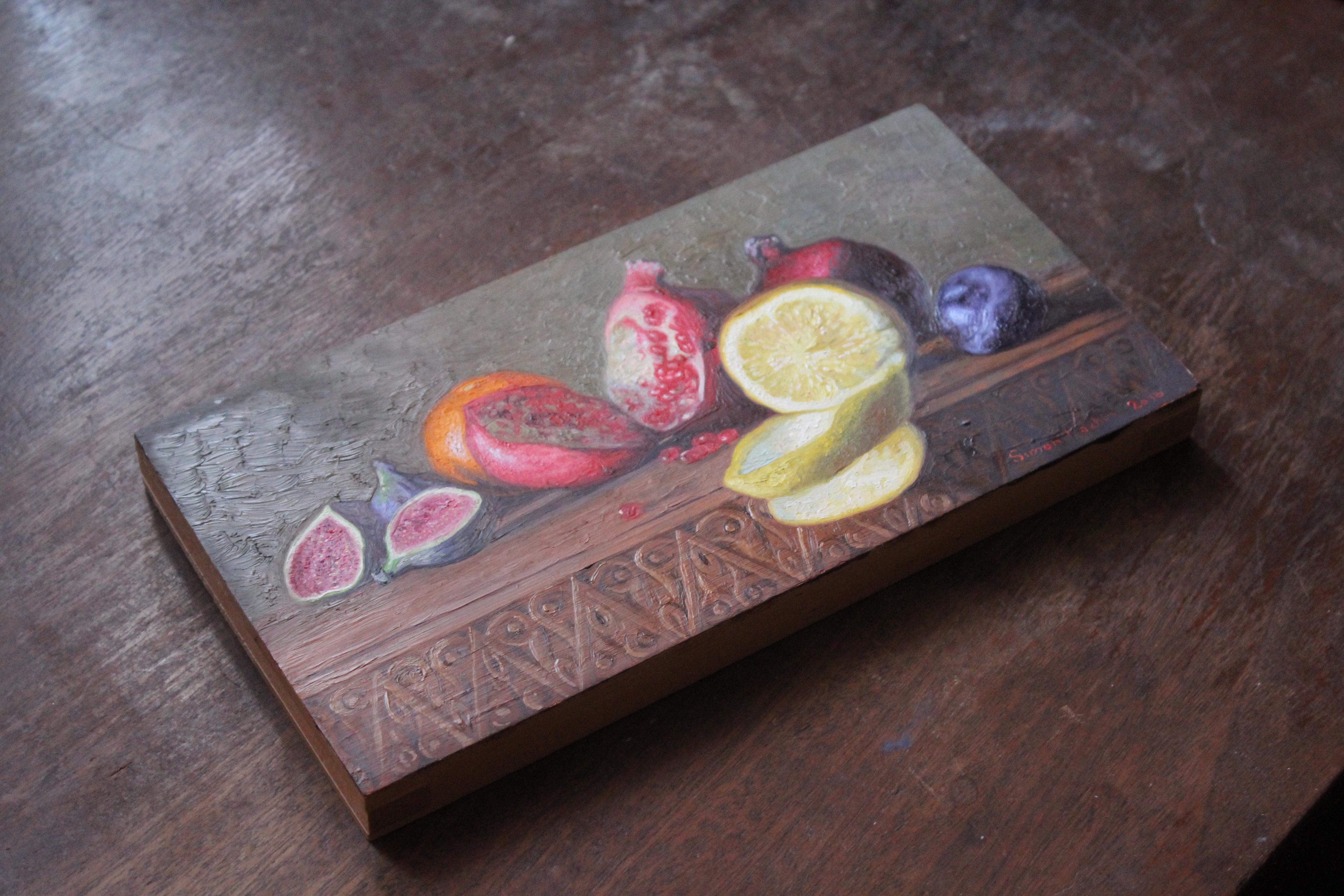 Still life with lemon and pomegranate For Sale 4