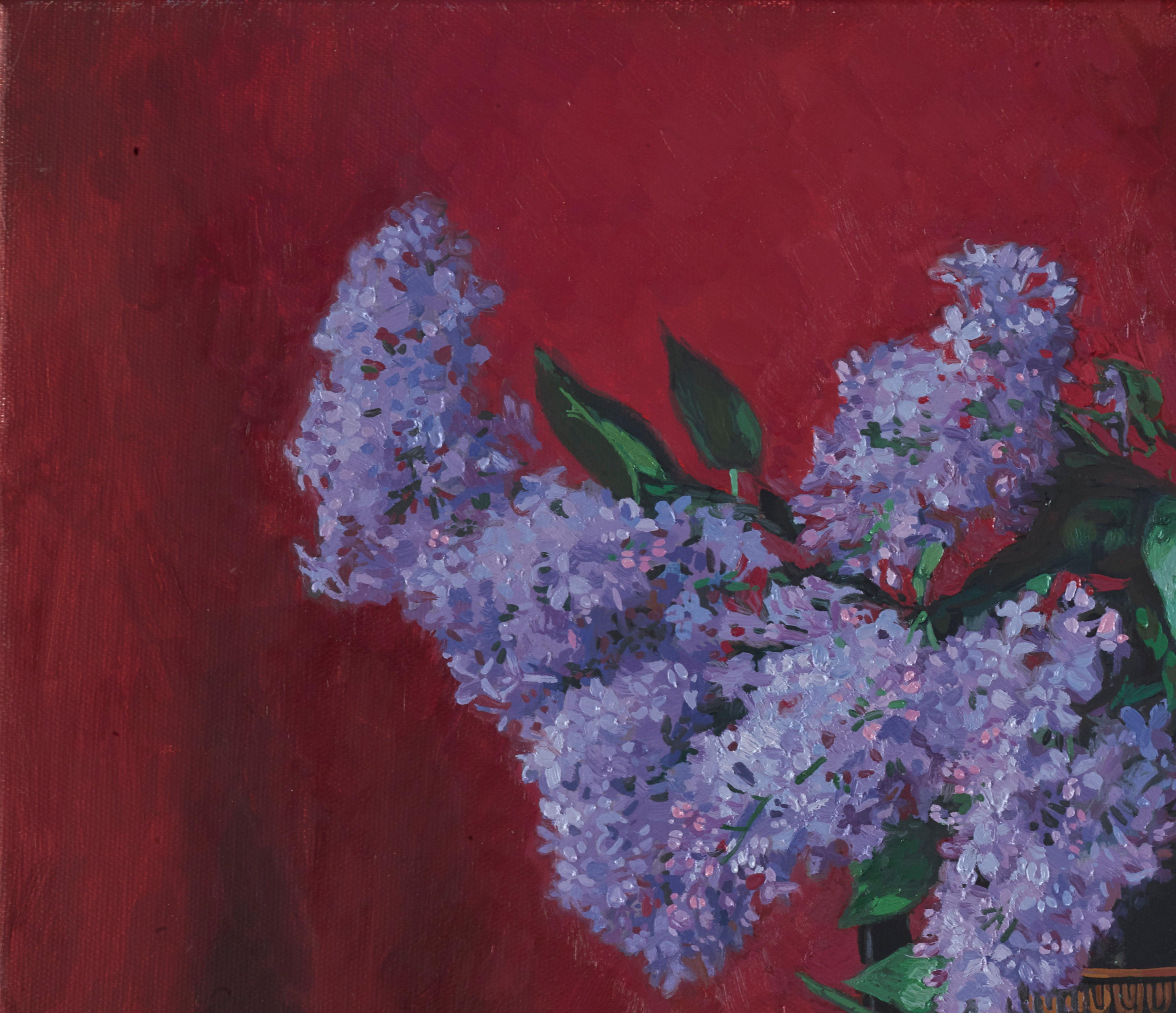 Still life with lilacs - Painting by Simon Kozhin