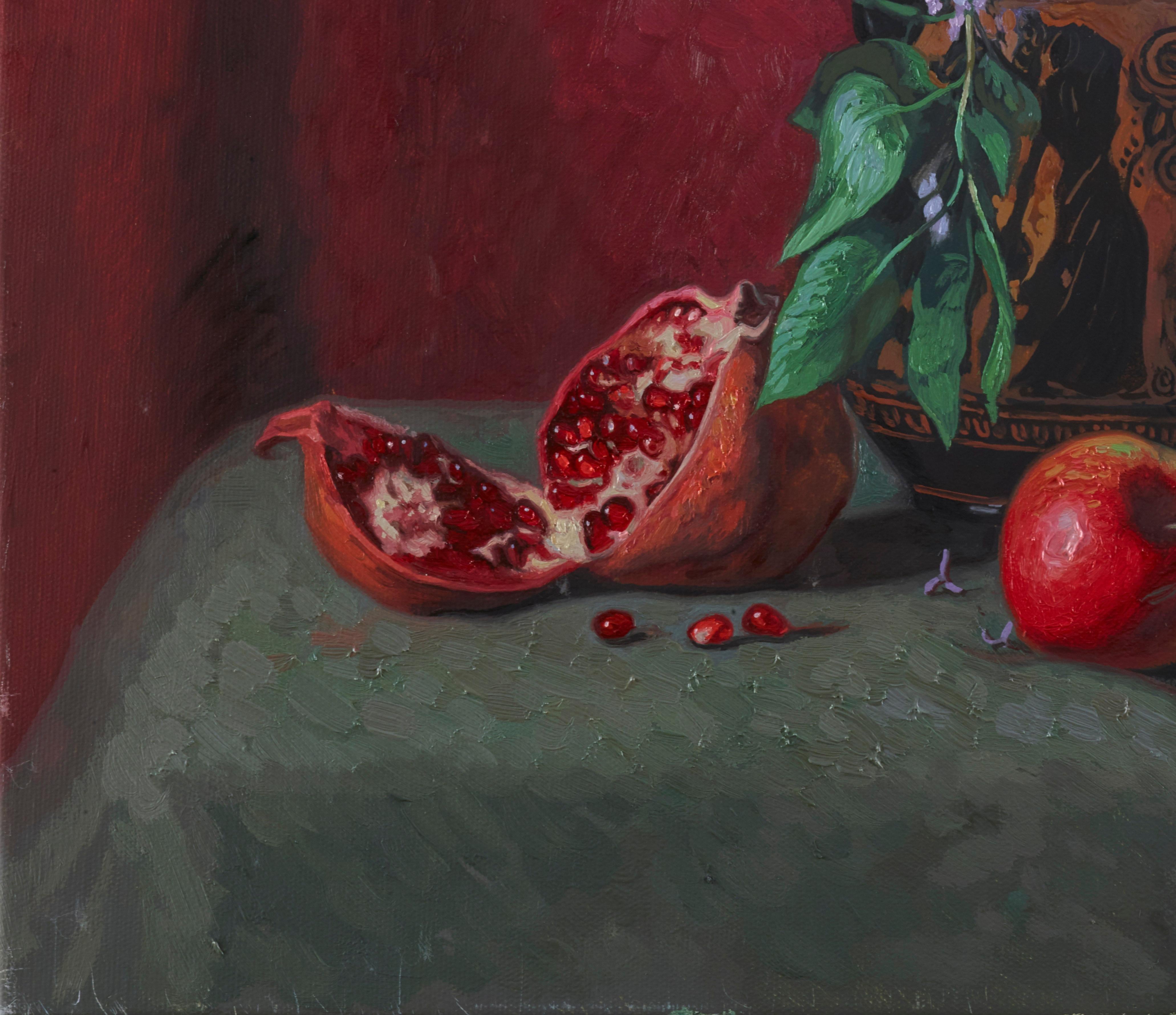 Natura morta con lillà - Painting Realismo di Simon Kozhin