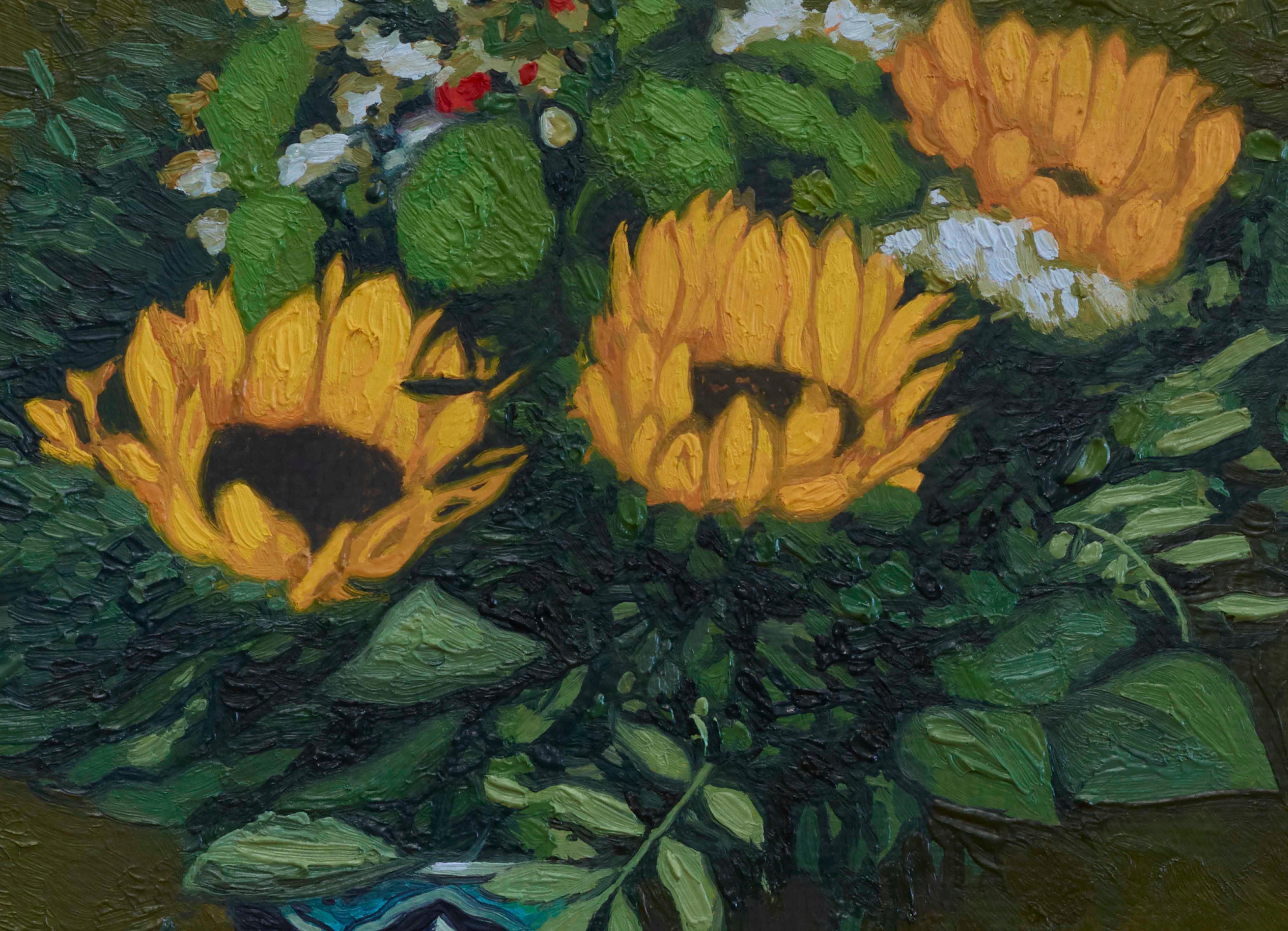 Still life with sunflowers - Impressionist Painting by Simon Kozhin
