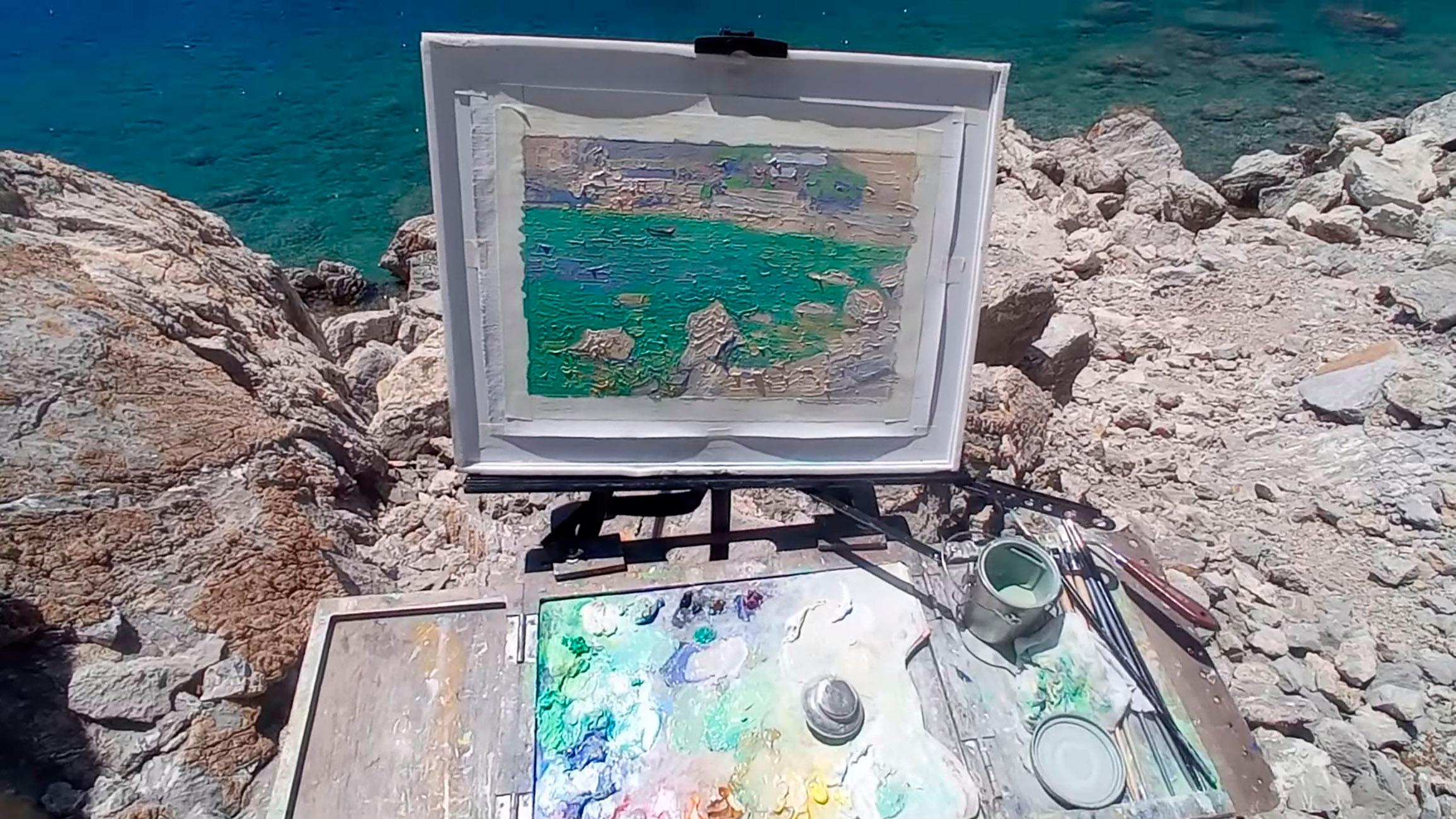 Steine und ein Boot im Angebot 10