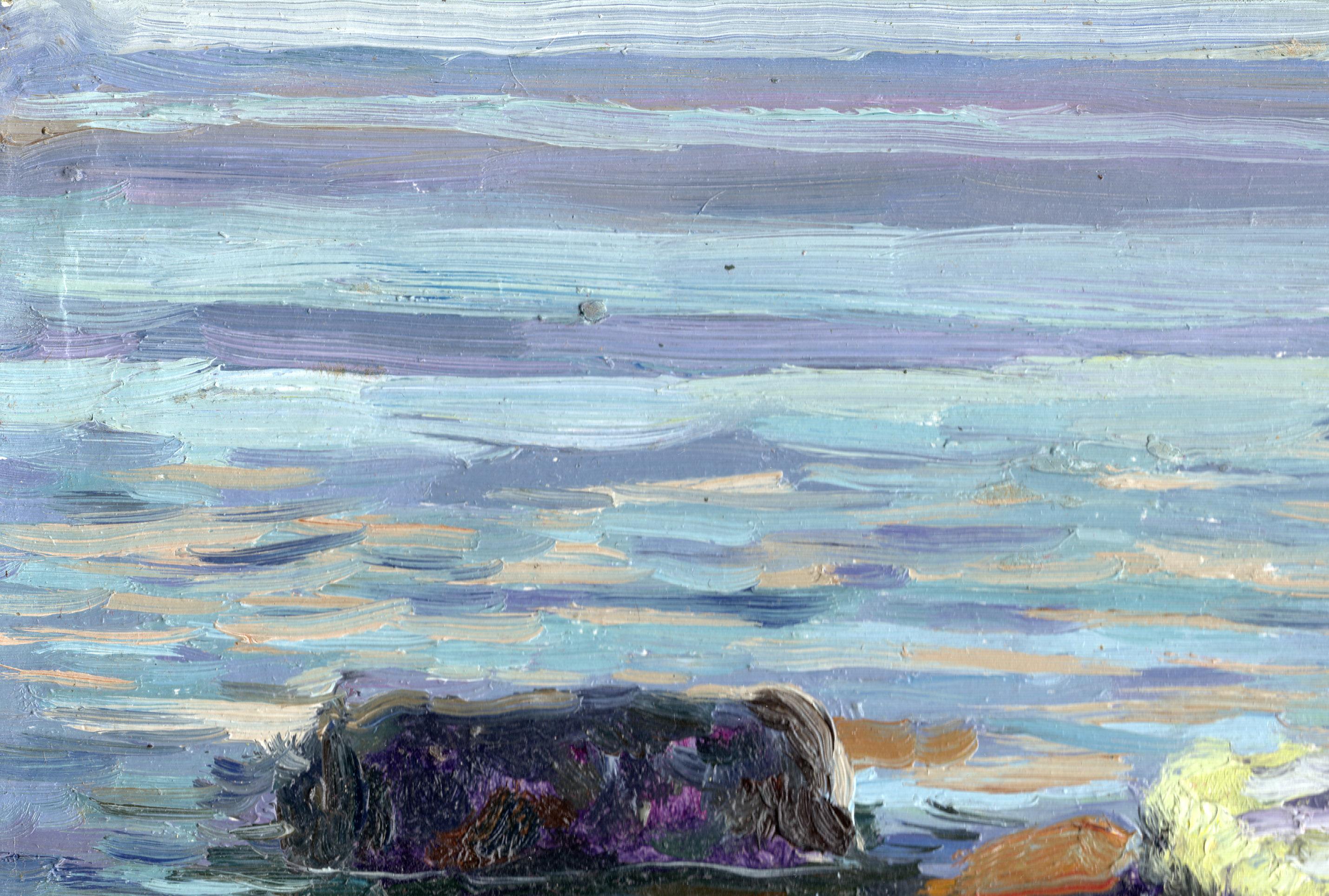 Pietre in riva al mare - Painting di Simon Kozhin