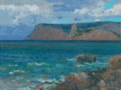 Storm at sea. Cape Kuron Impressionism painting 2012 Oil on canvas on board New