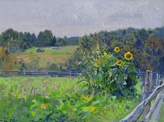 Tournesols et bains dans le village de Kruptsovo