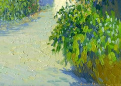 Tournesols. Bali, peinture impressionniste, 2017, huile sur toile, carton, 20 x 30 cm