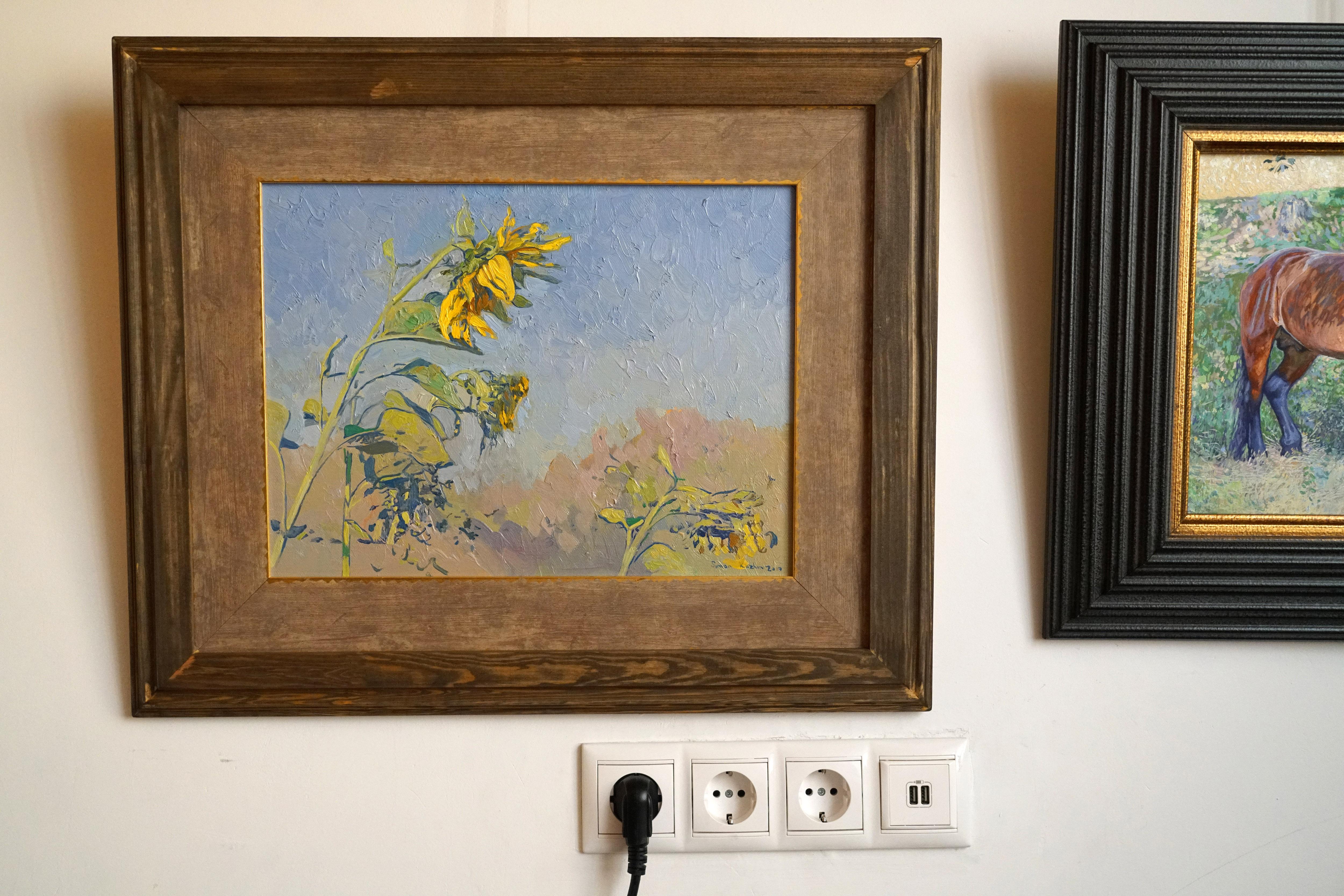 Sonnenblumen – Painting von Simon Kozhin