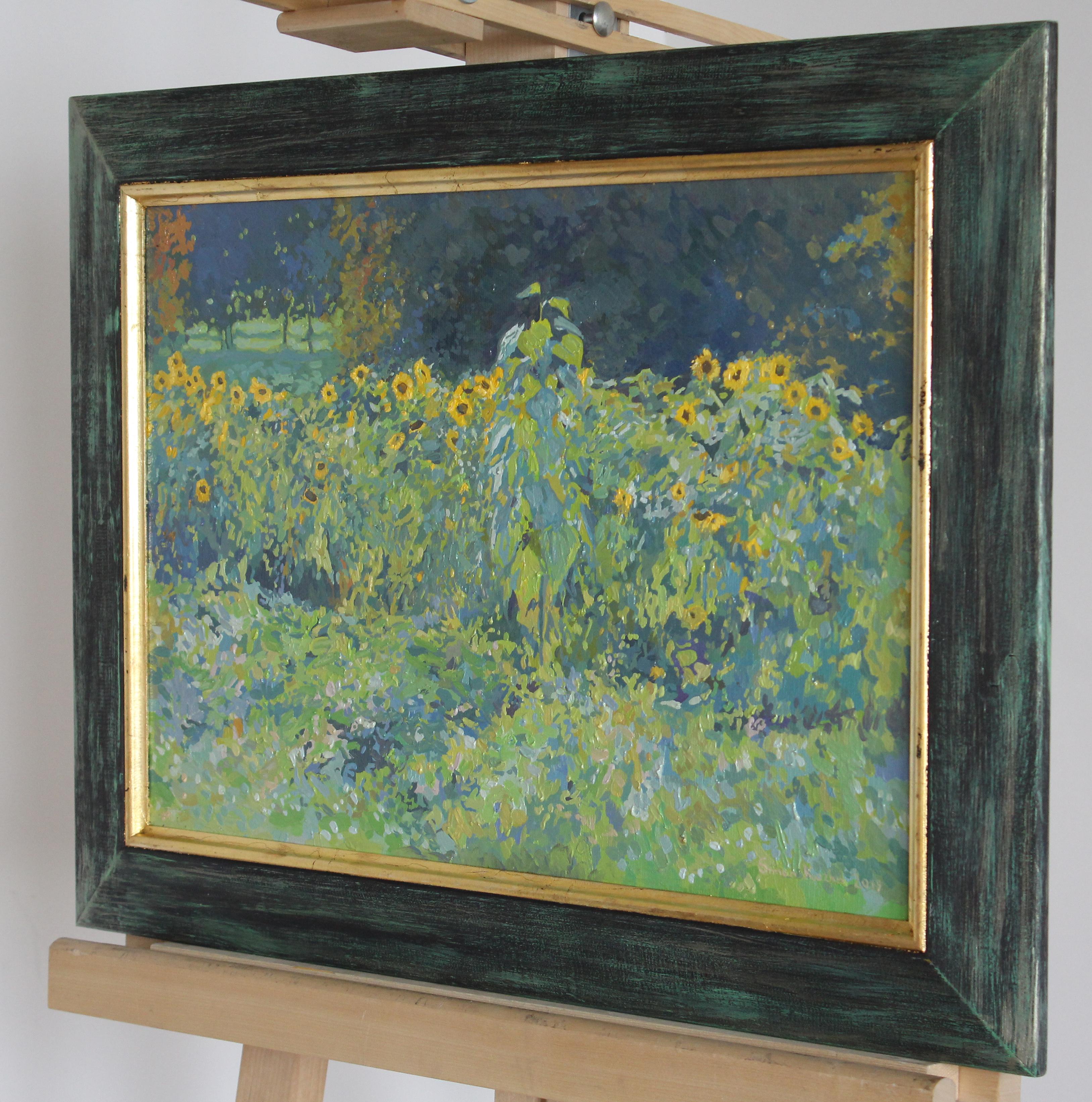 Sunflowers Original Oil Painting Plein-air by Simon Kozhin For Sale 3