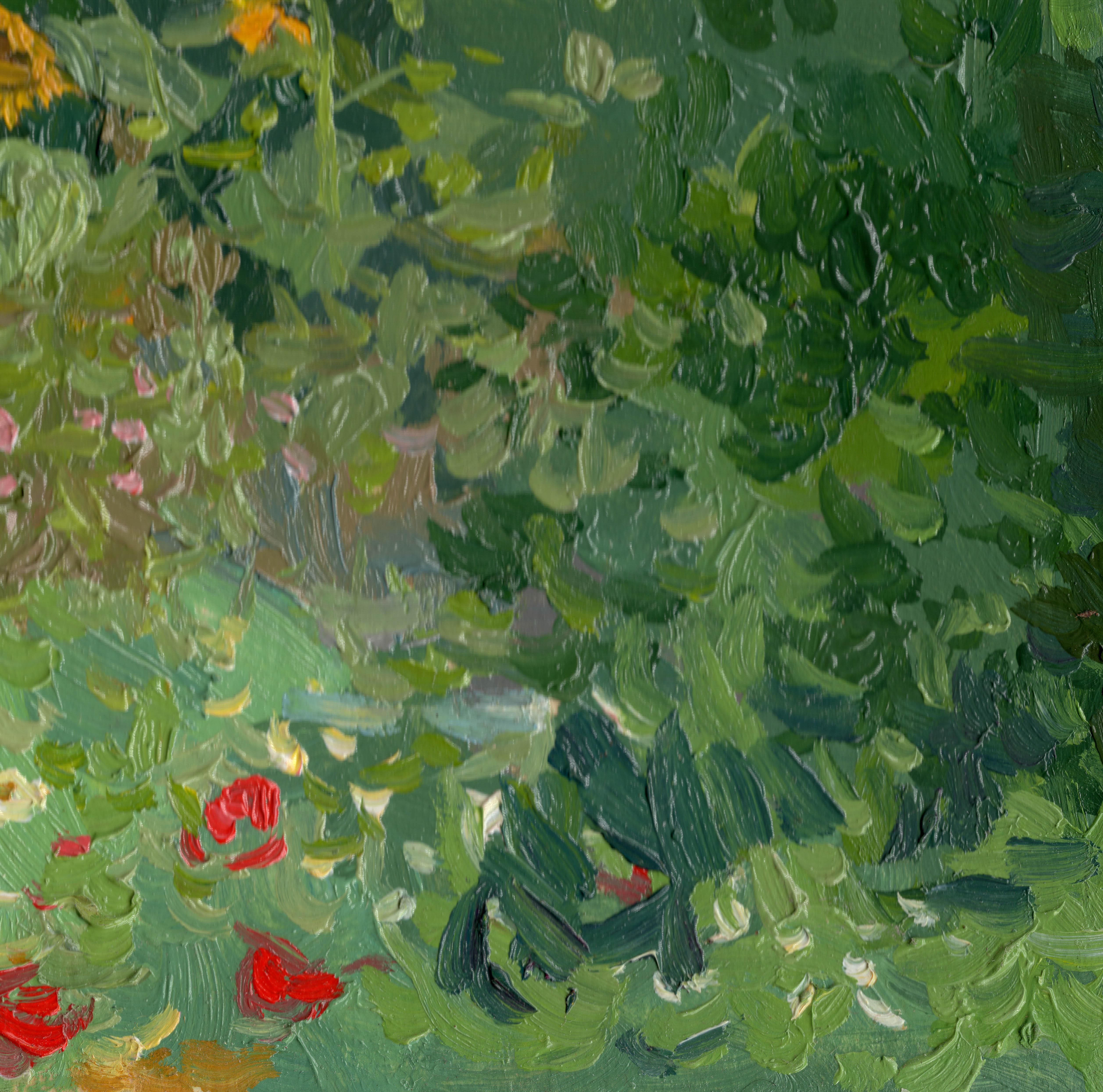 In this painting, I poured my passion for the vibrancy of nature into every stroke. I used oils to capture the lively, dancing sunflowers, set against a textured backdrop that suggests a gentle breeze. This piece blends Impressionism's emotive