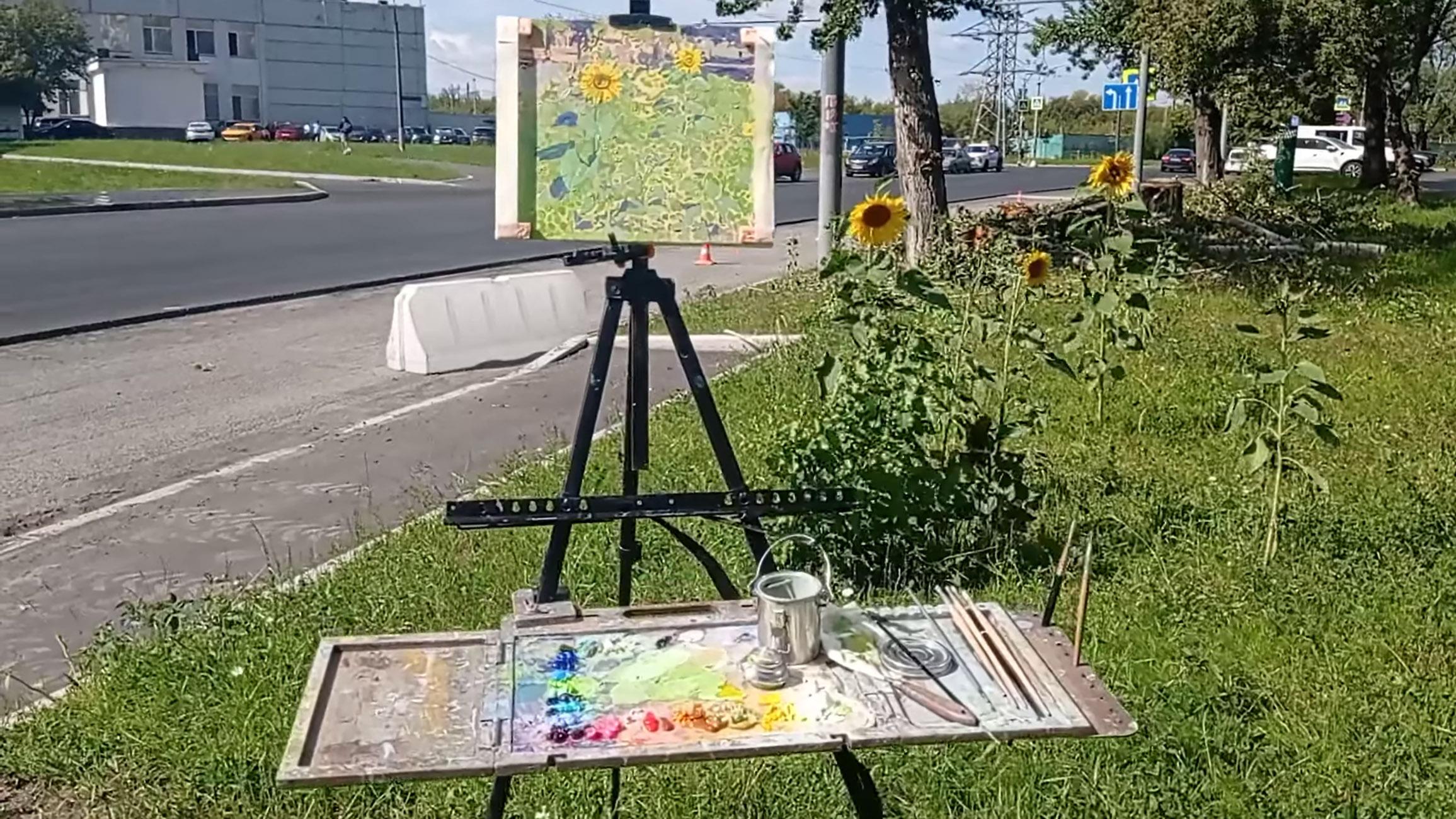 Sonnenblumen in Maryino im Angebot 10