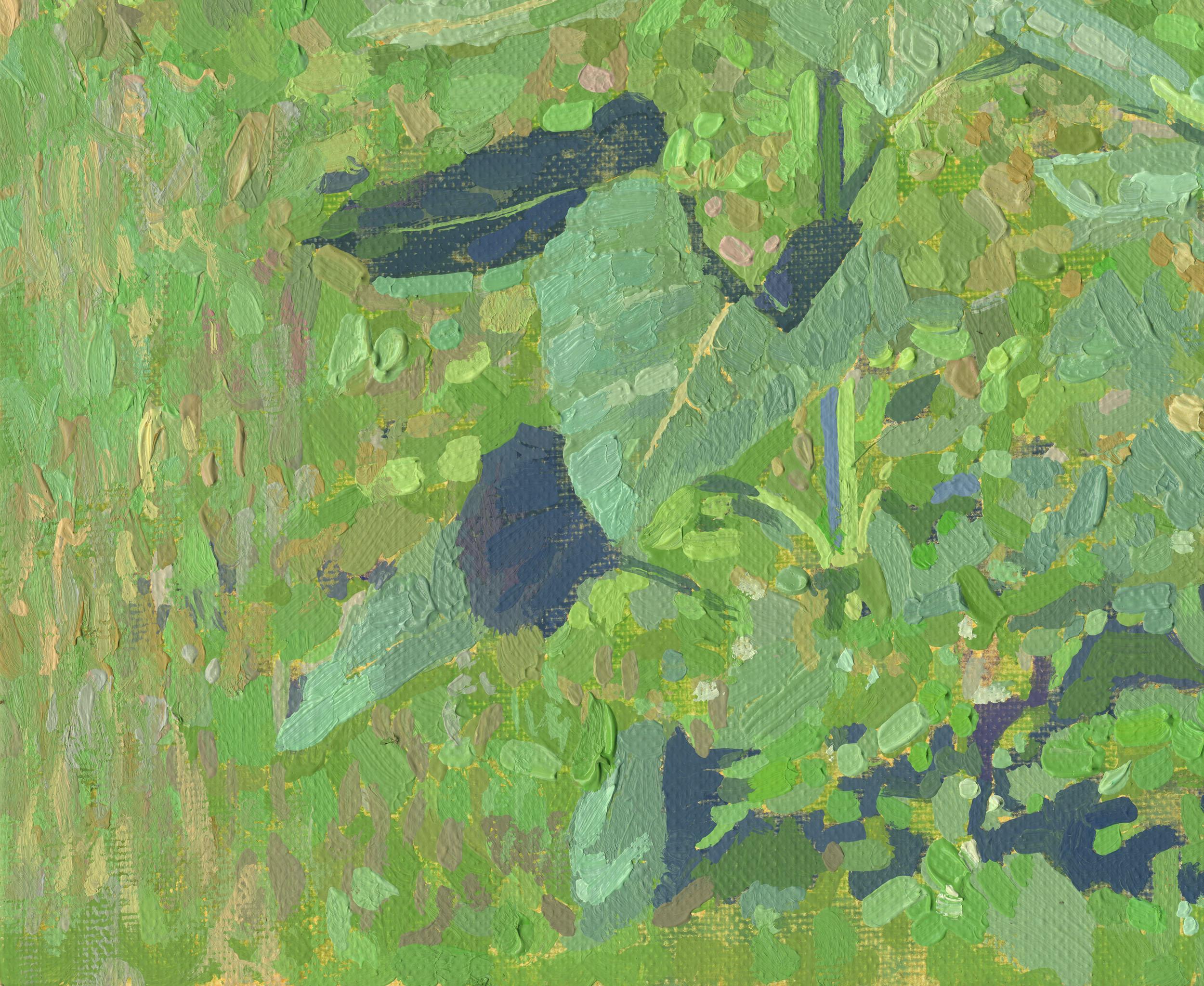 Sonnenblumen in Maryino (Grau), Landscape Painting, von Simon Kozhin