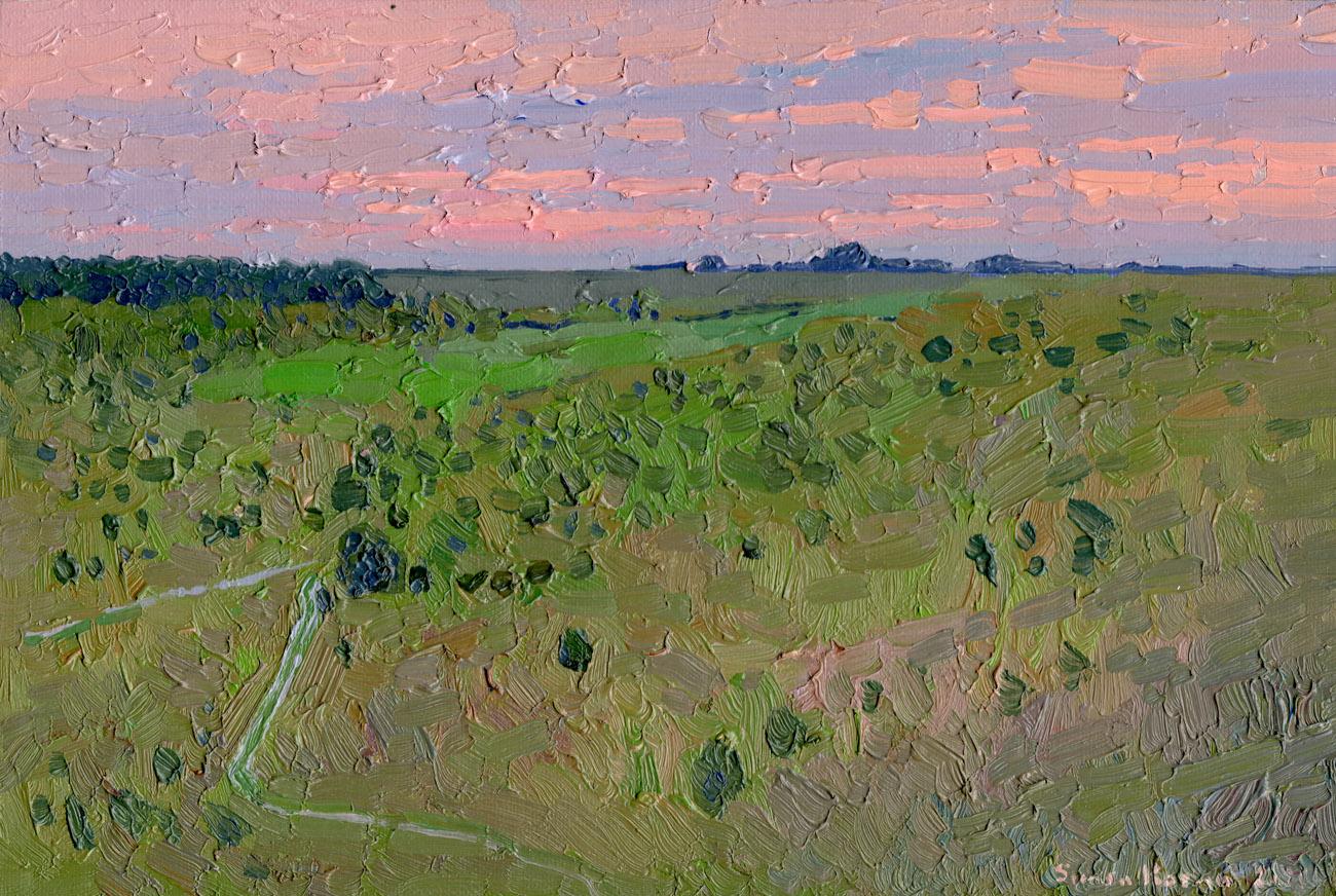 Simon Kozhin Landscape Painting - Sunset. August