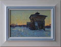 Le coucher du soleil. Février. Tour de la prison Bratsk. Kolomenskoye