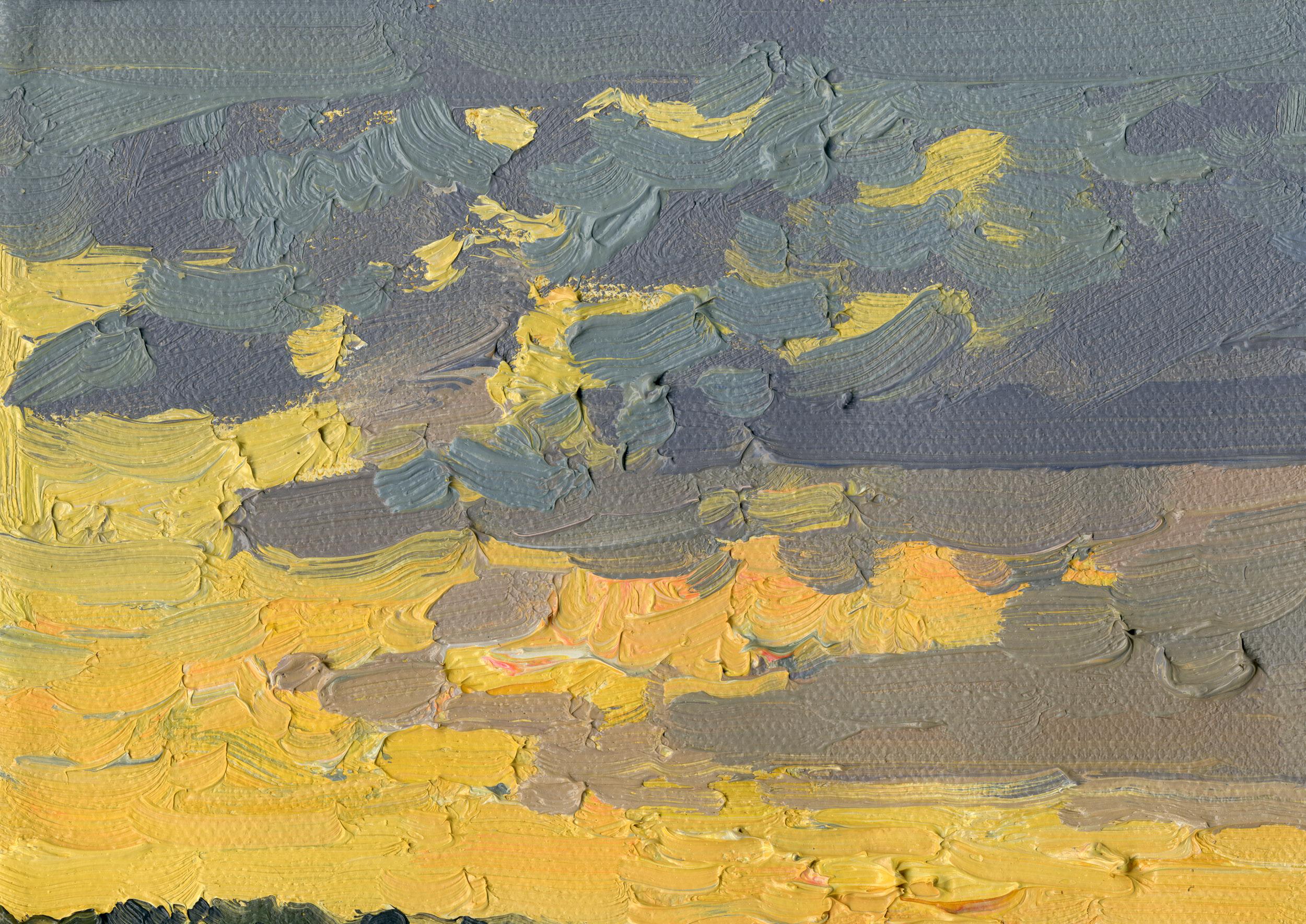 Sunset in Maksimkovo - Painting de Simon Kozhin