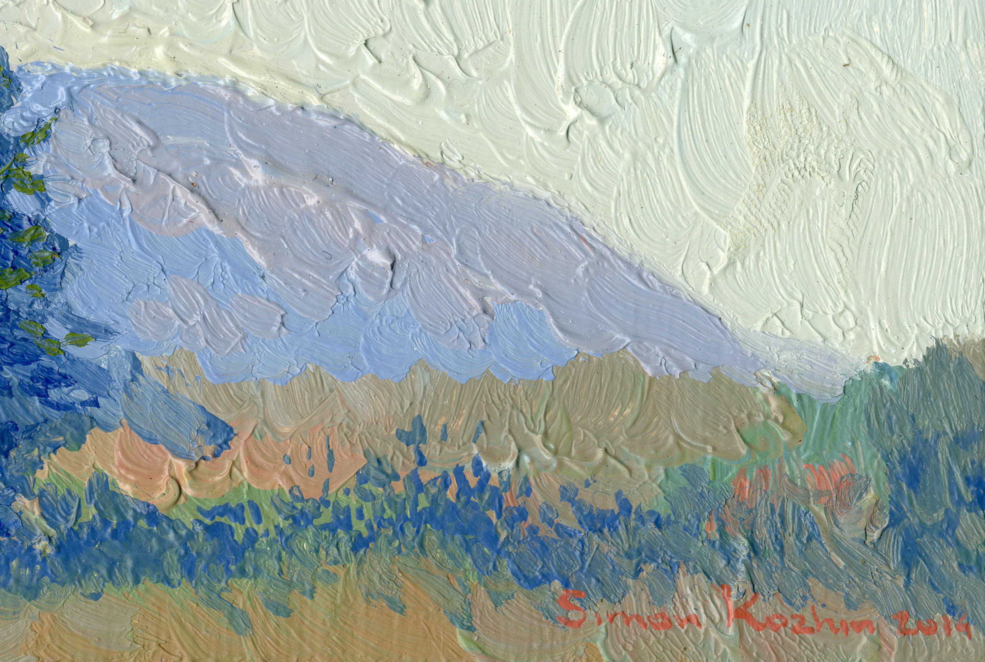 In questo dipinto a olio, ho mescolato tocchi impressionisti con un pizzico di realismo per evocare la serena maestosità della natura. Ogni tratto è impregnato di un senso di calma e resilienza, che riflette la bellezza duratura del paesaggio. I