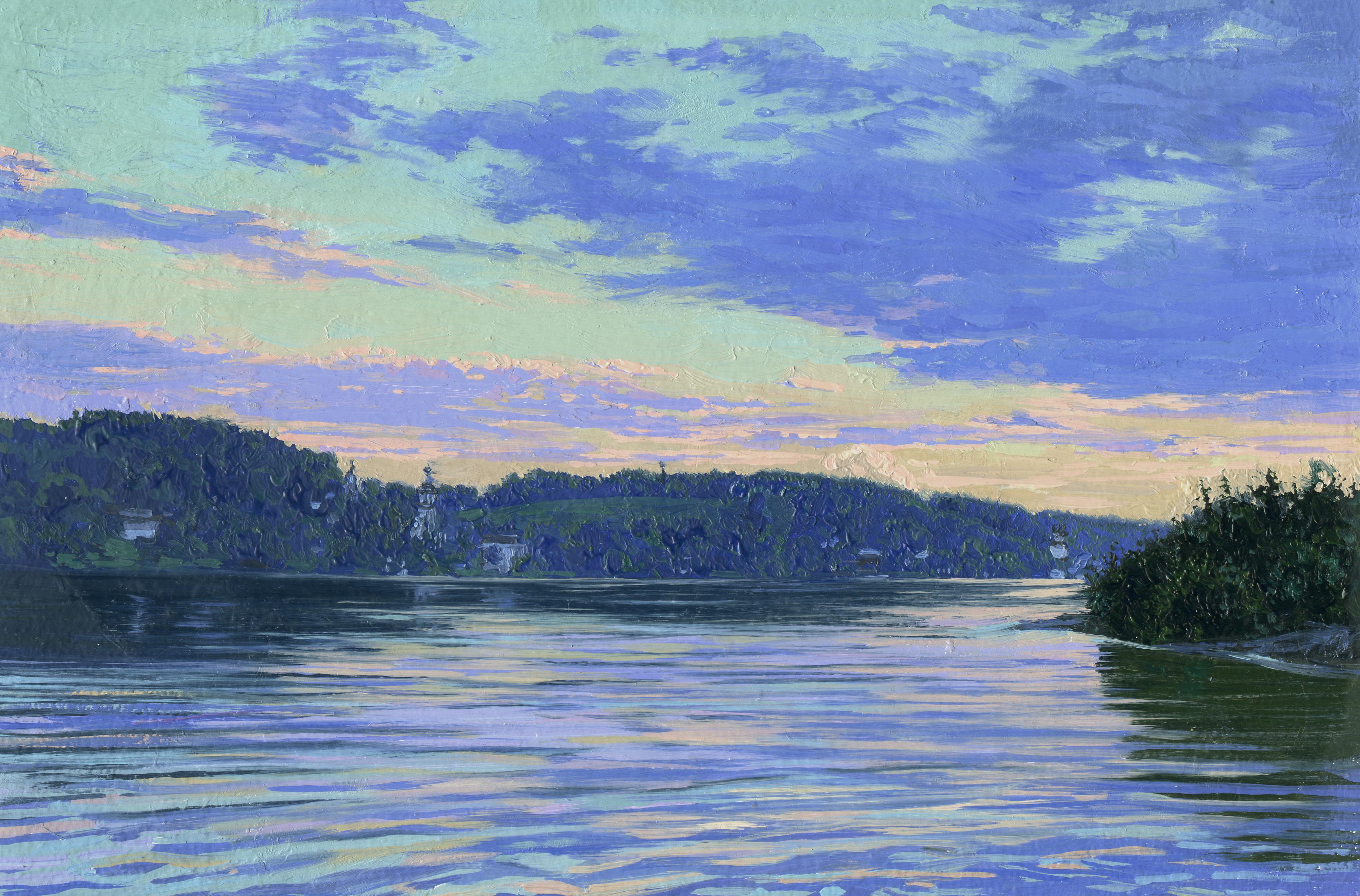 Simon Kozhin Landscape Painting - Sunset. Plyos
