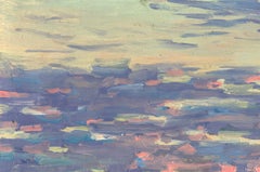 Puesta de sol. Veliky Ustyug Pintura impresionista 2001 Óleo sobre tabla 20 x 30 cm Enmarcado