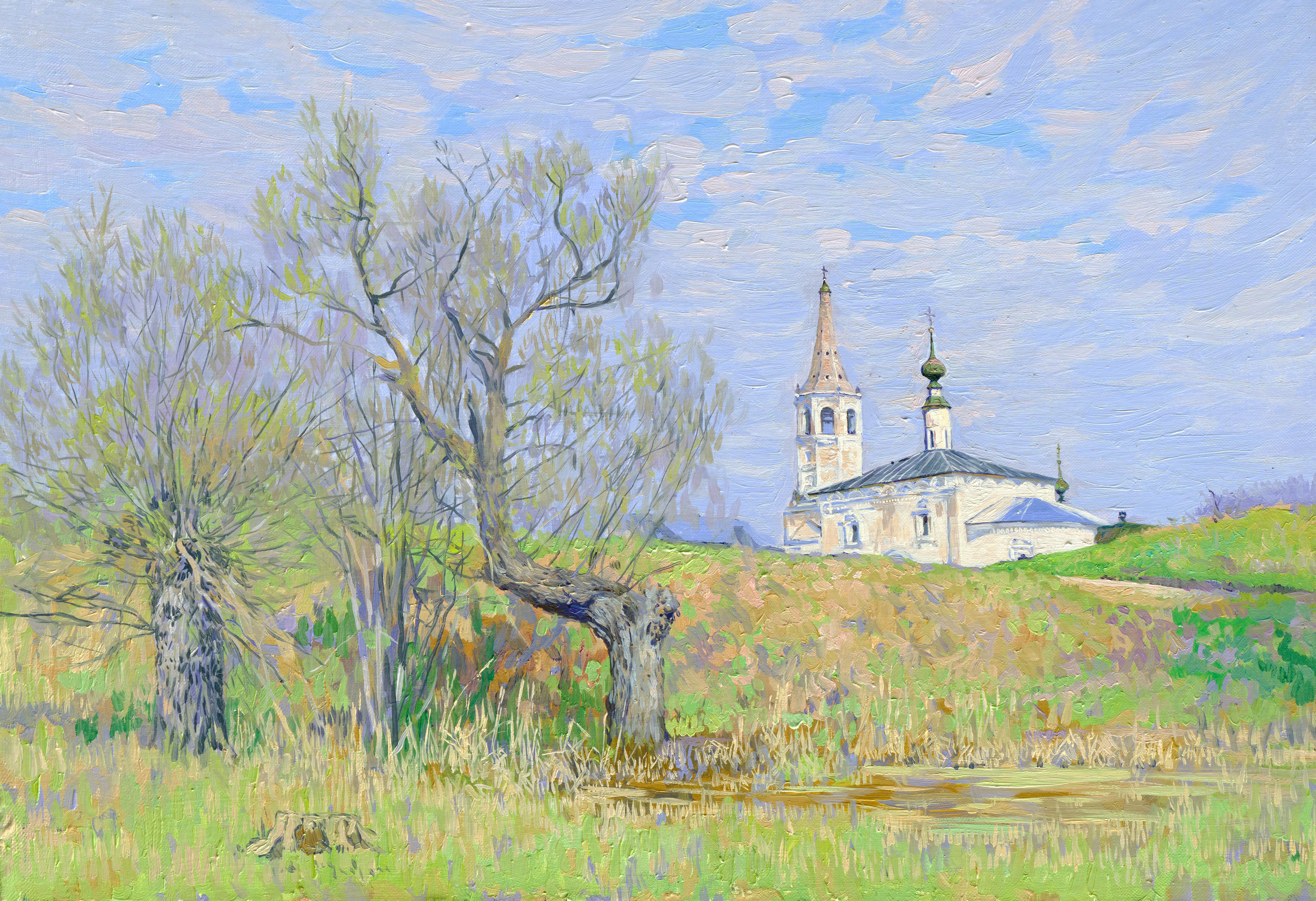 Simon Kozhin Landscape Painting - Suzdal. First green