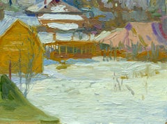 Suzdal. Spring day, Impressionism painting 2005 Oil on board 25 x 35 cm Framed