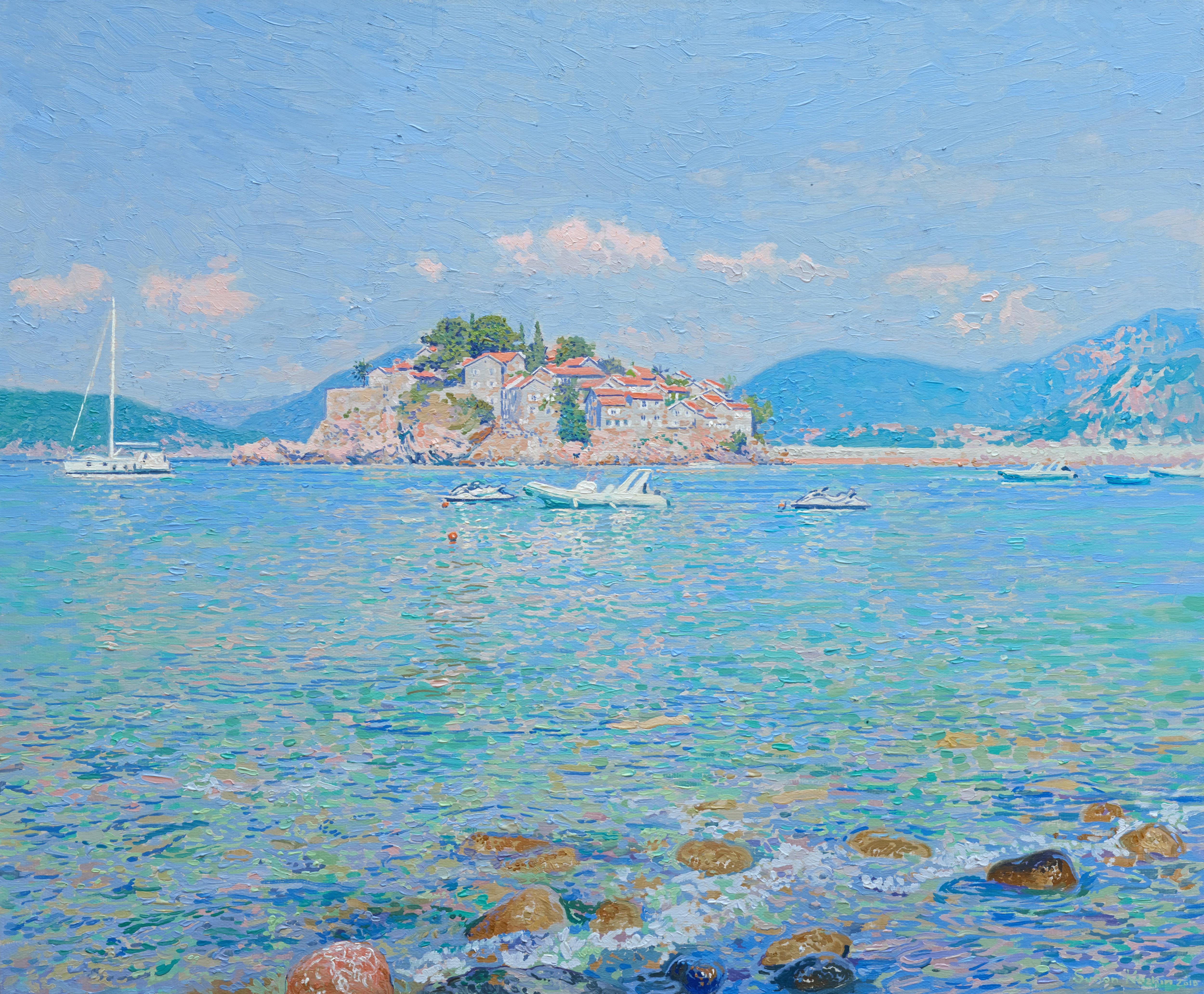 Simon Kozhin Landscape Painting - Sveti Stefan