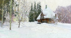 Bagno Teremok ad Abramtsevo in inverno, dipinto impressionista, 2026, New