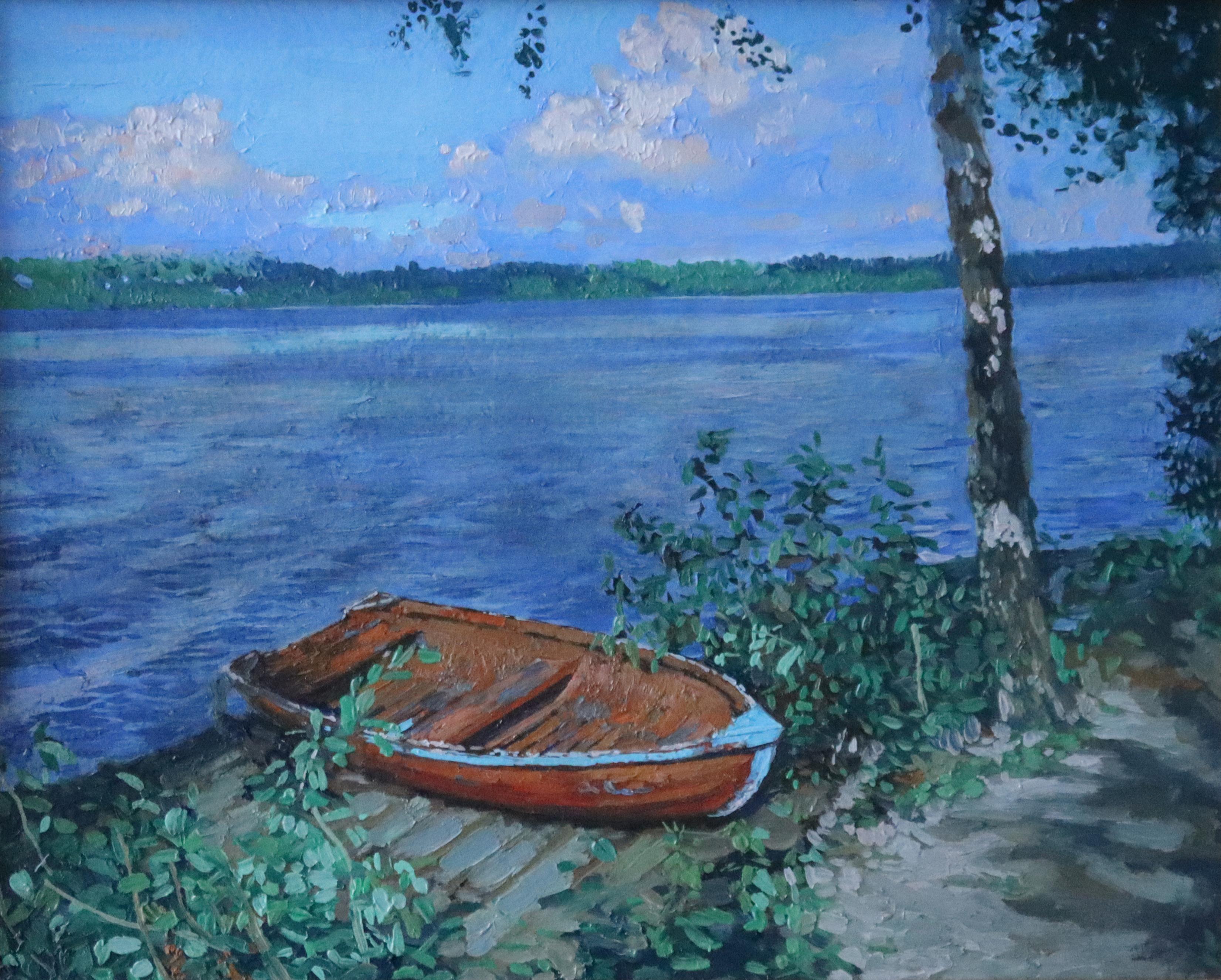 Simon Kozhin Landscape Painting - The boat. Ploys.