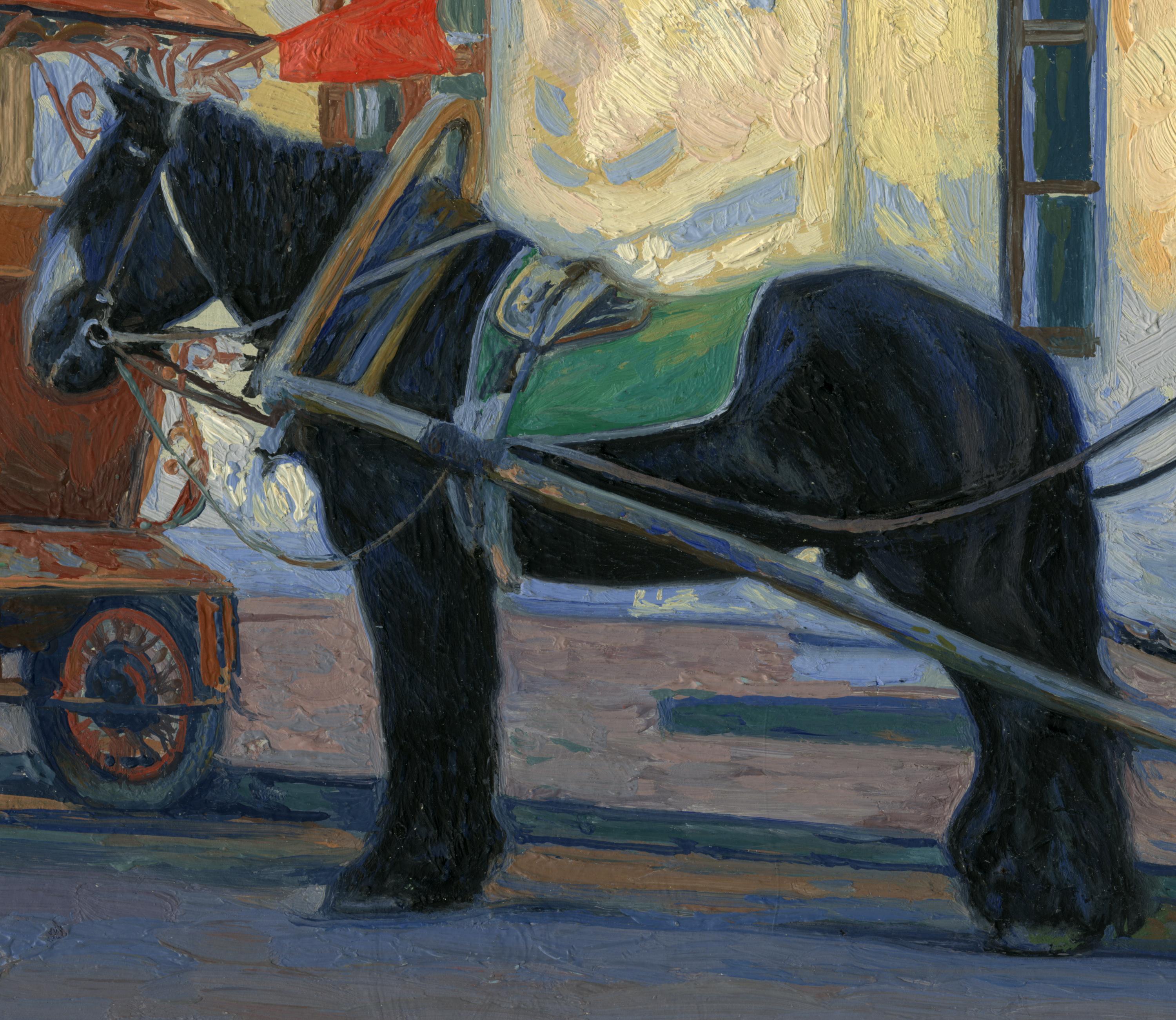 The cart with the horse. Suzdal - Painting by Simon Kozhin