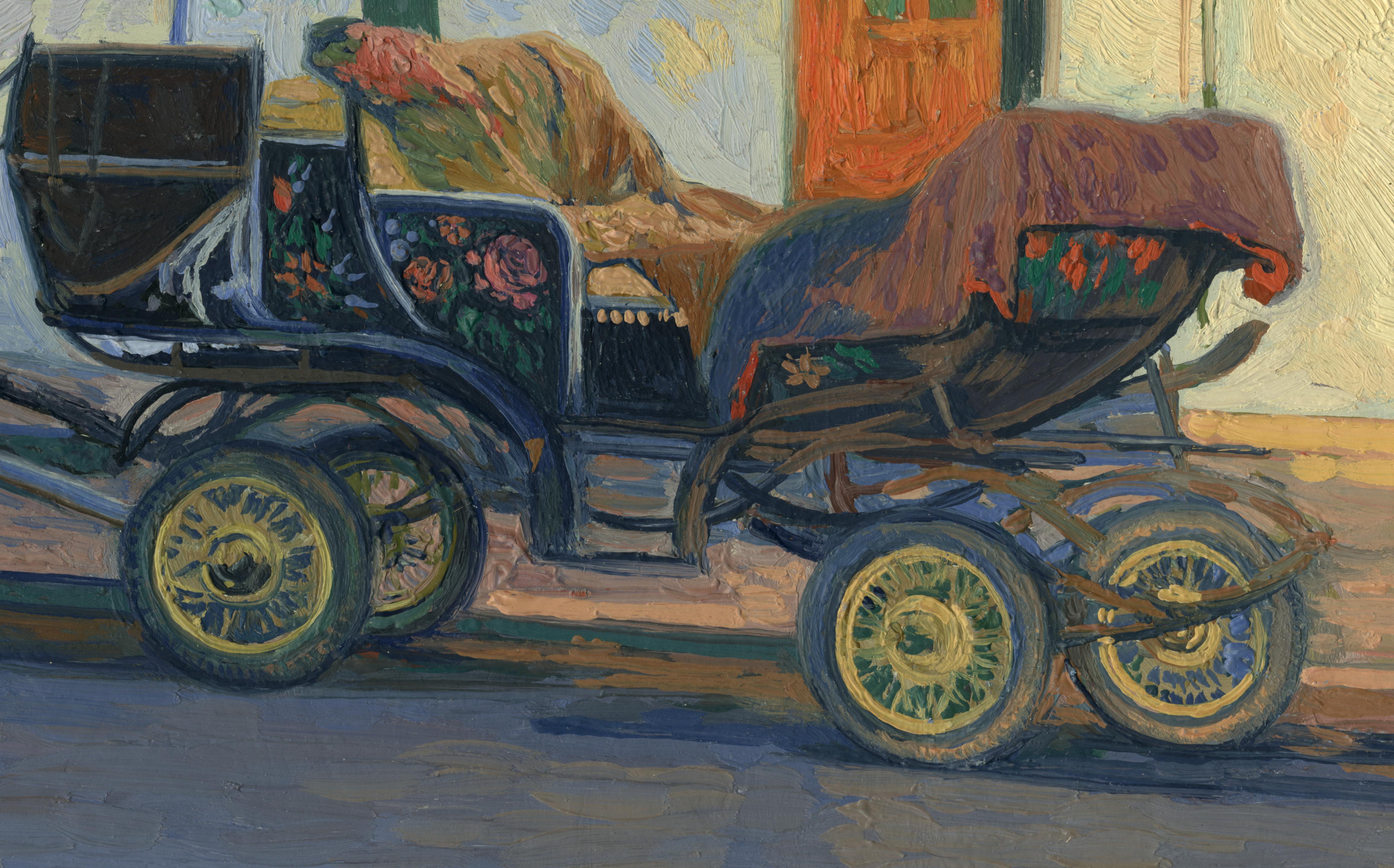 Il carro con il cavallo. Suzdal - Painting Impressionismo di Simon Kozhin