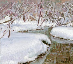 The Churilikha River flows, Impressionist painting, 2026, Oil on canvas, new