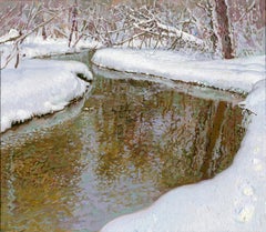 The Churilikha River flows, Impressionist painting, 2026, Oil on canvas, new