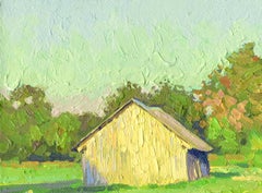 Die letzten Strahlen des Lichts. Das Dorf Orlovo Ölgemälde von Serene Landscape