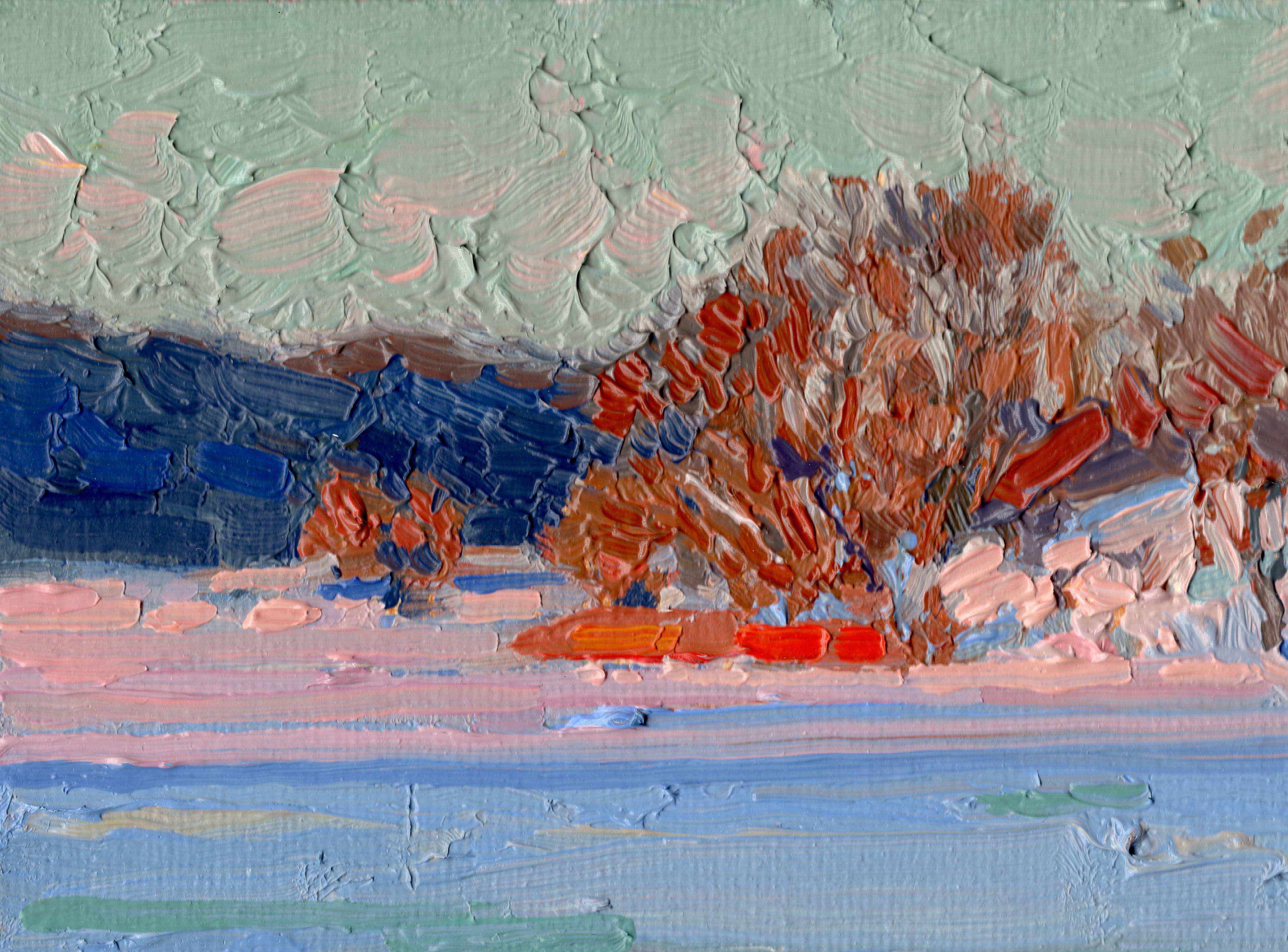 Gli ultimi raggi. Lo stagno di Tsaritsyno - Painting di Simon Kozhin