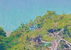 Der Morgen. Kiefern an der Küste