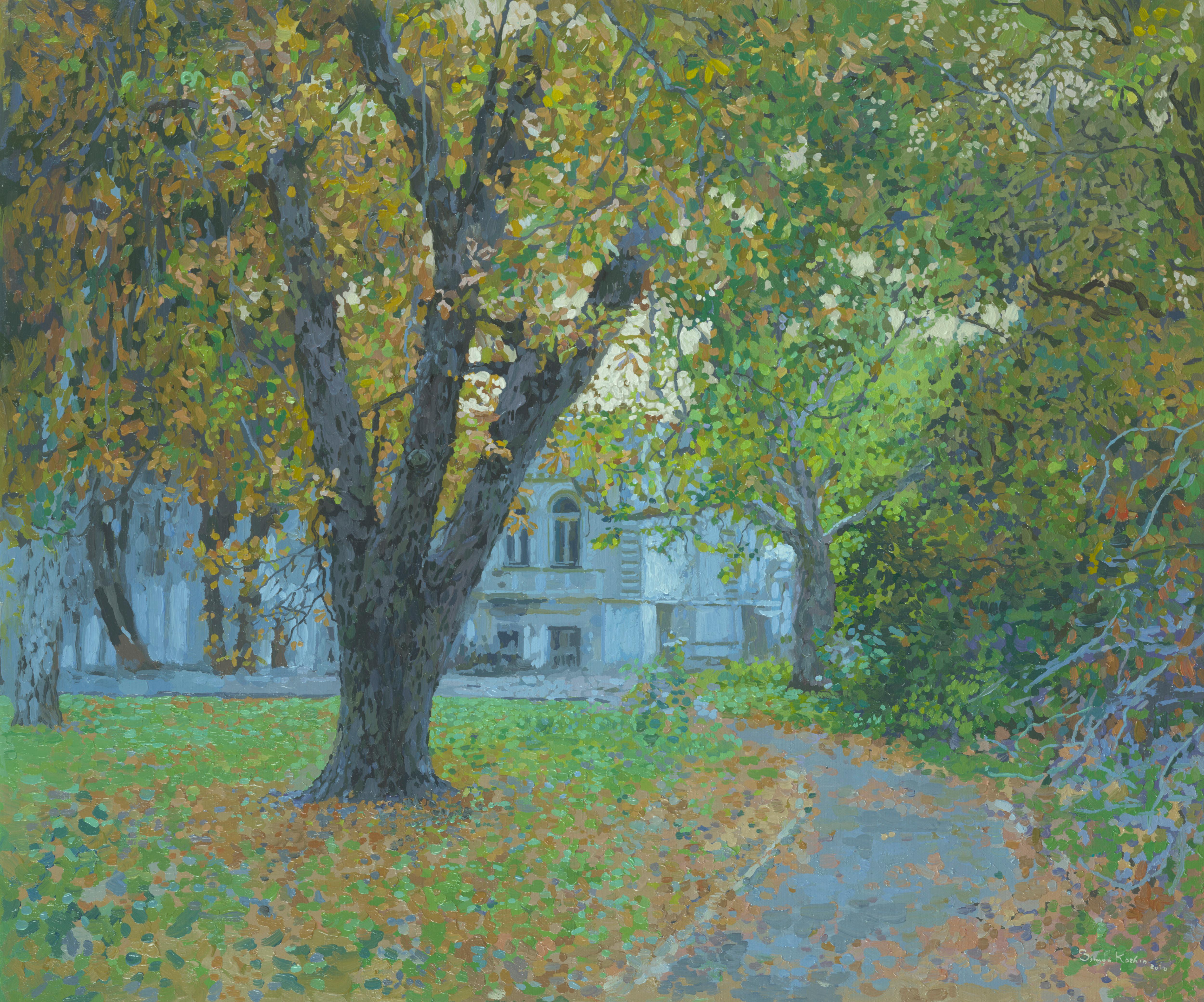 Simon Kozhin Landscape Painting – Das alte Anwesen. Odessa. September