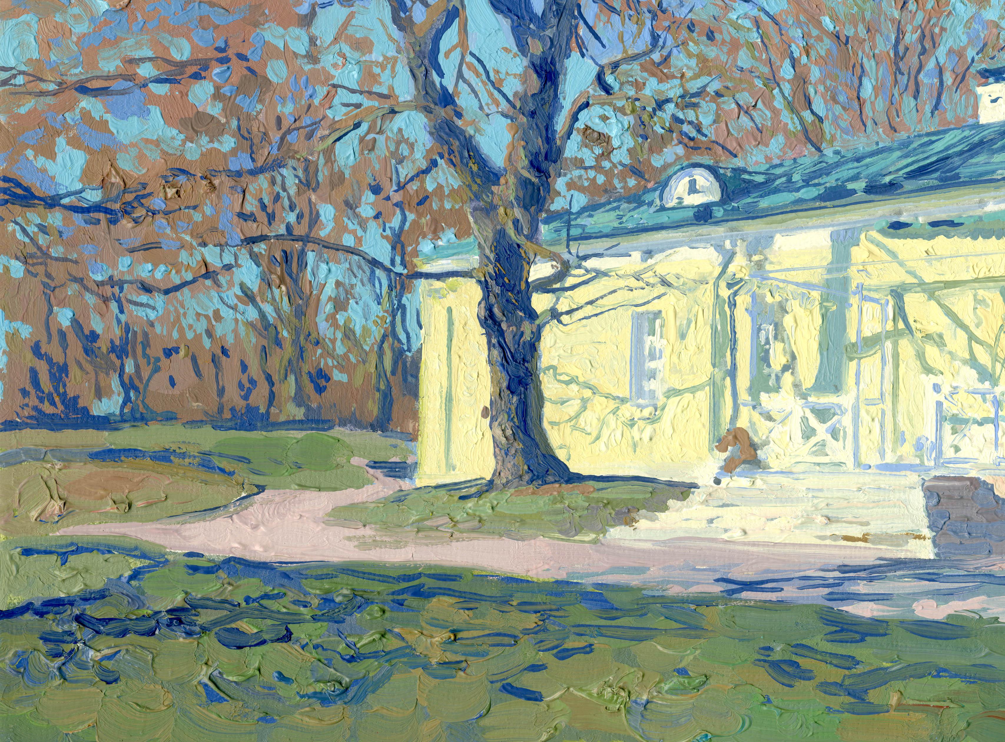 The palace pavilion. Kolomenskoye - Blue Landscape Painting by Simon Kozhin