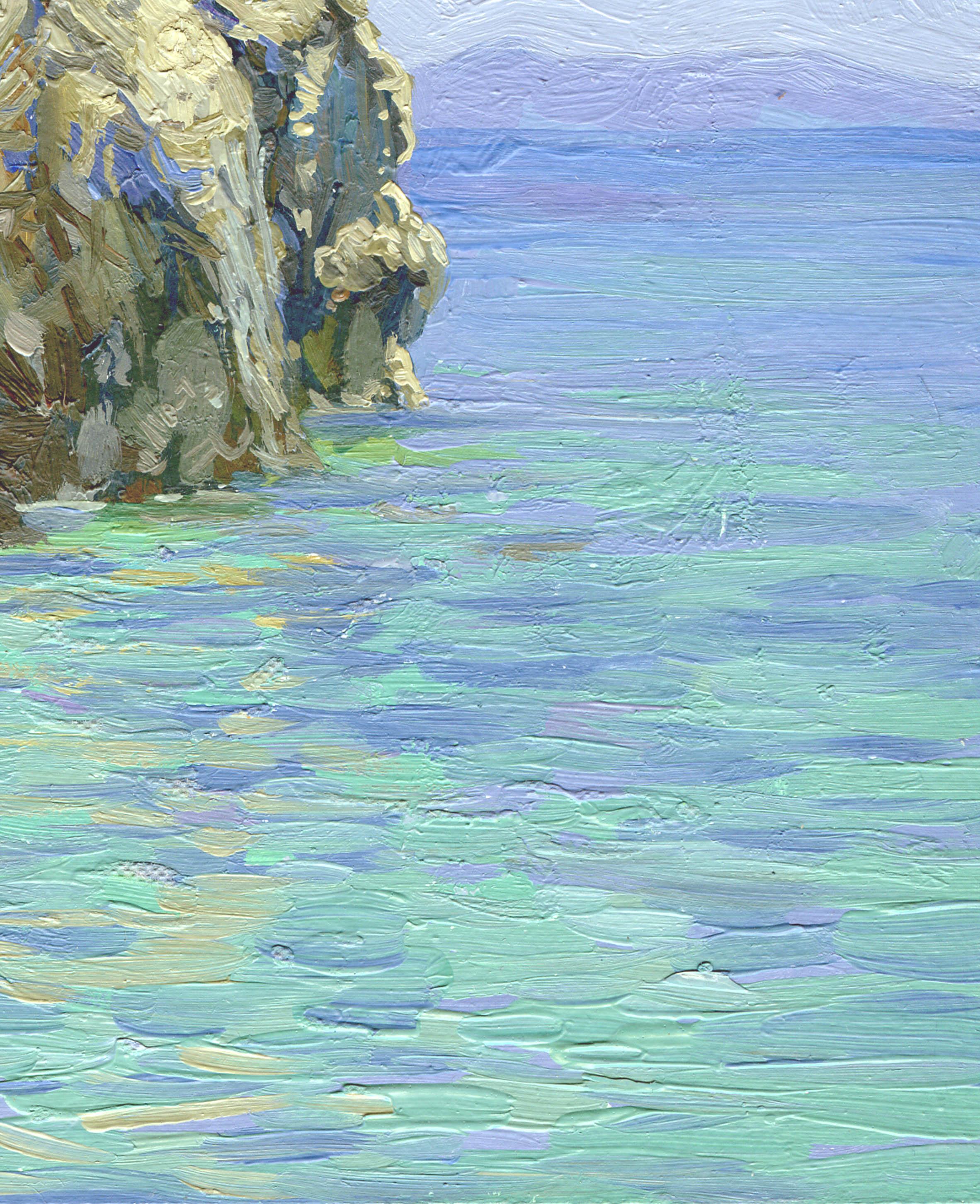In this painting, I poured my soul into capturing the serene interaction between rock and sea. Using vibrant oil strokes, I blended impressionism’s light and realism’s detail to evoke a peaceful coastal energy. This piece invites you to feel the