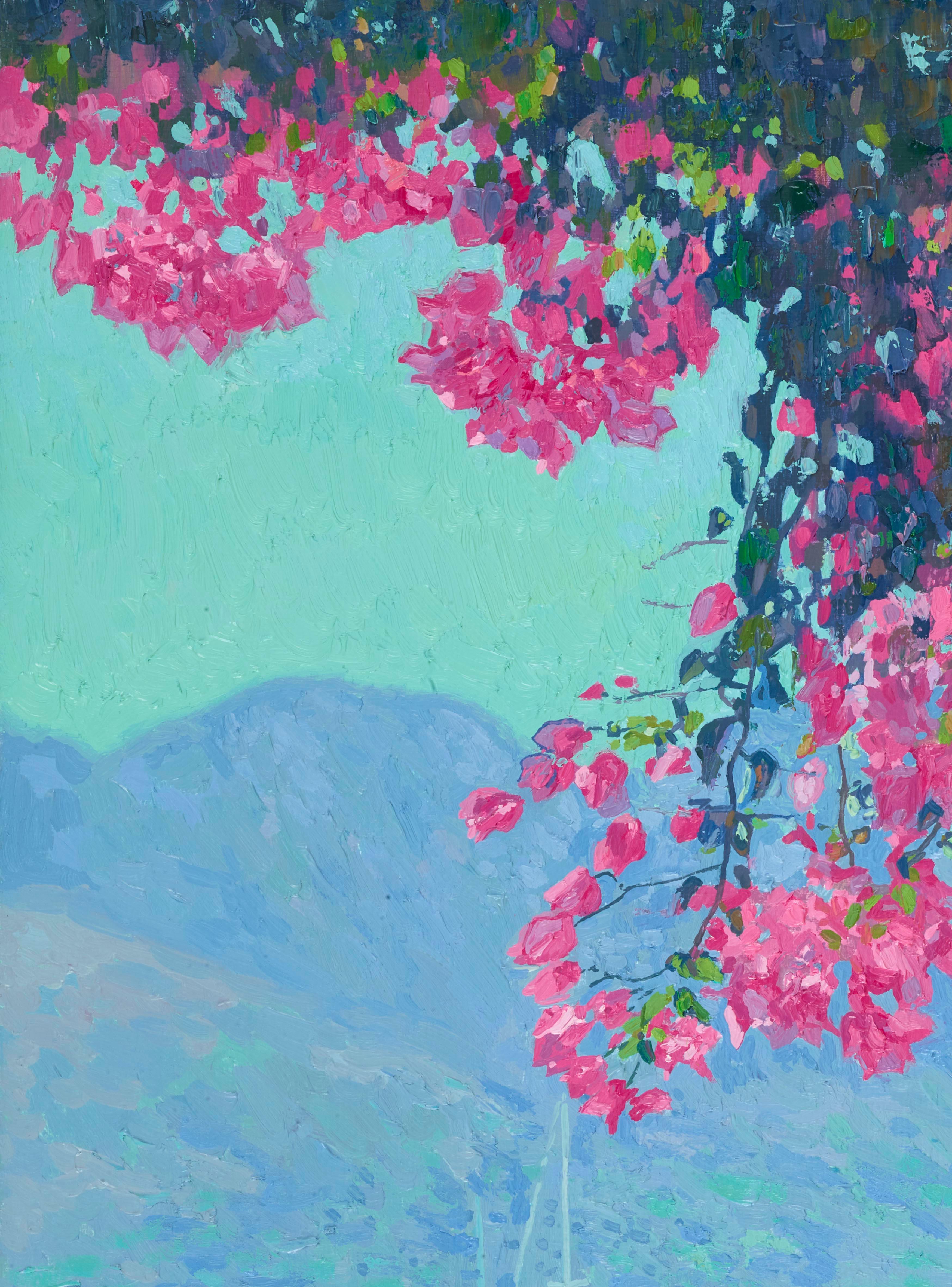 À travers les branches de Bougainvilliers - Painting de Simon Kozhin