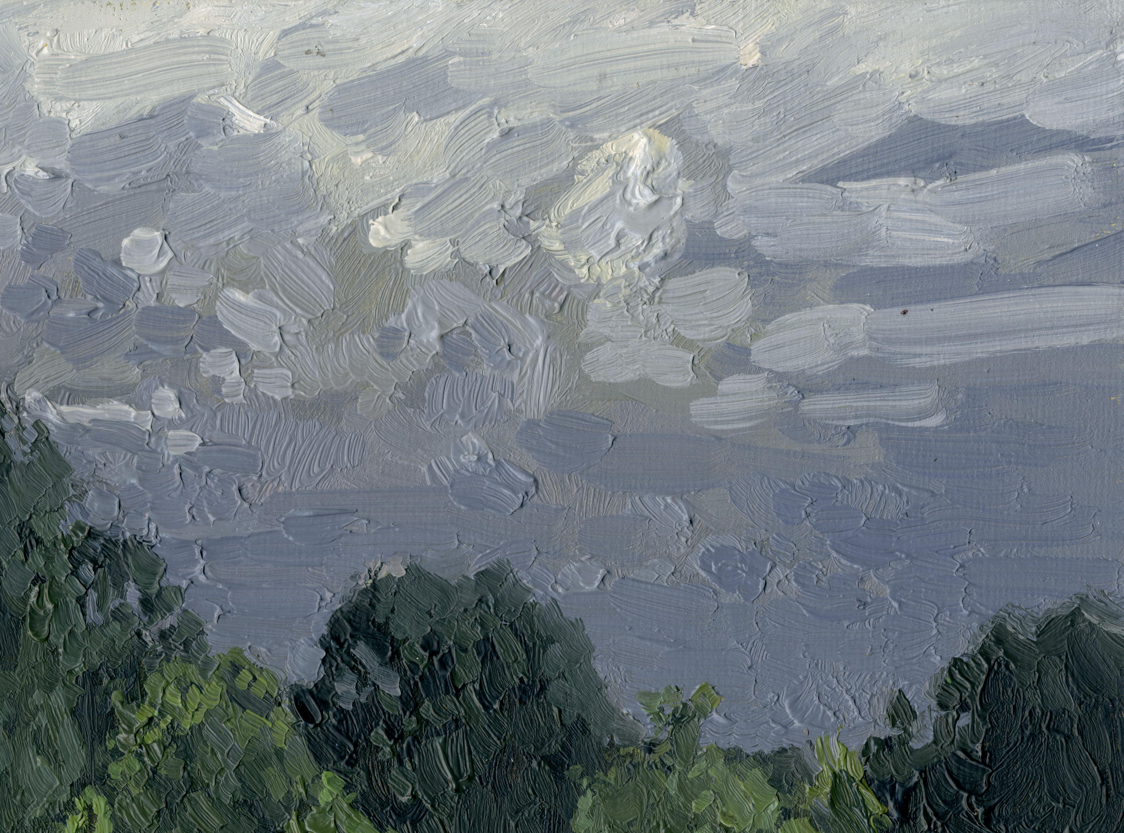 Temporale a Lopatino - Painting Impressionismo di Simon Kozhin