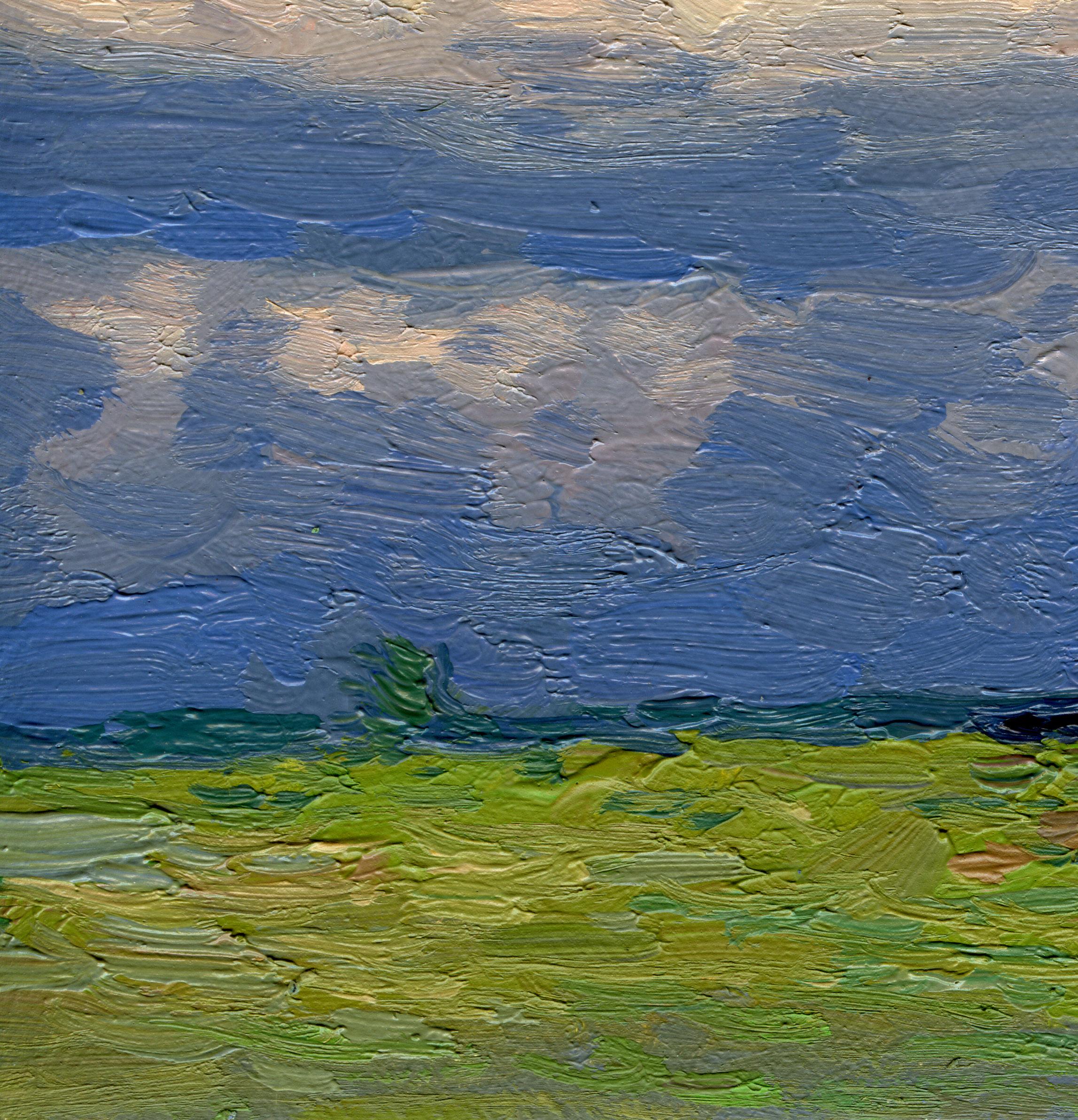 Zum Regen (Grau), Landscape Painting, von Simon Kozhin